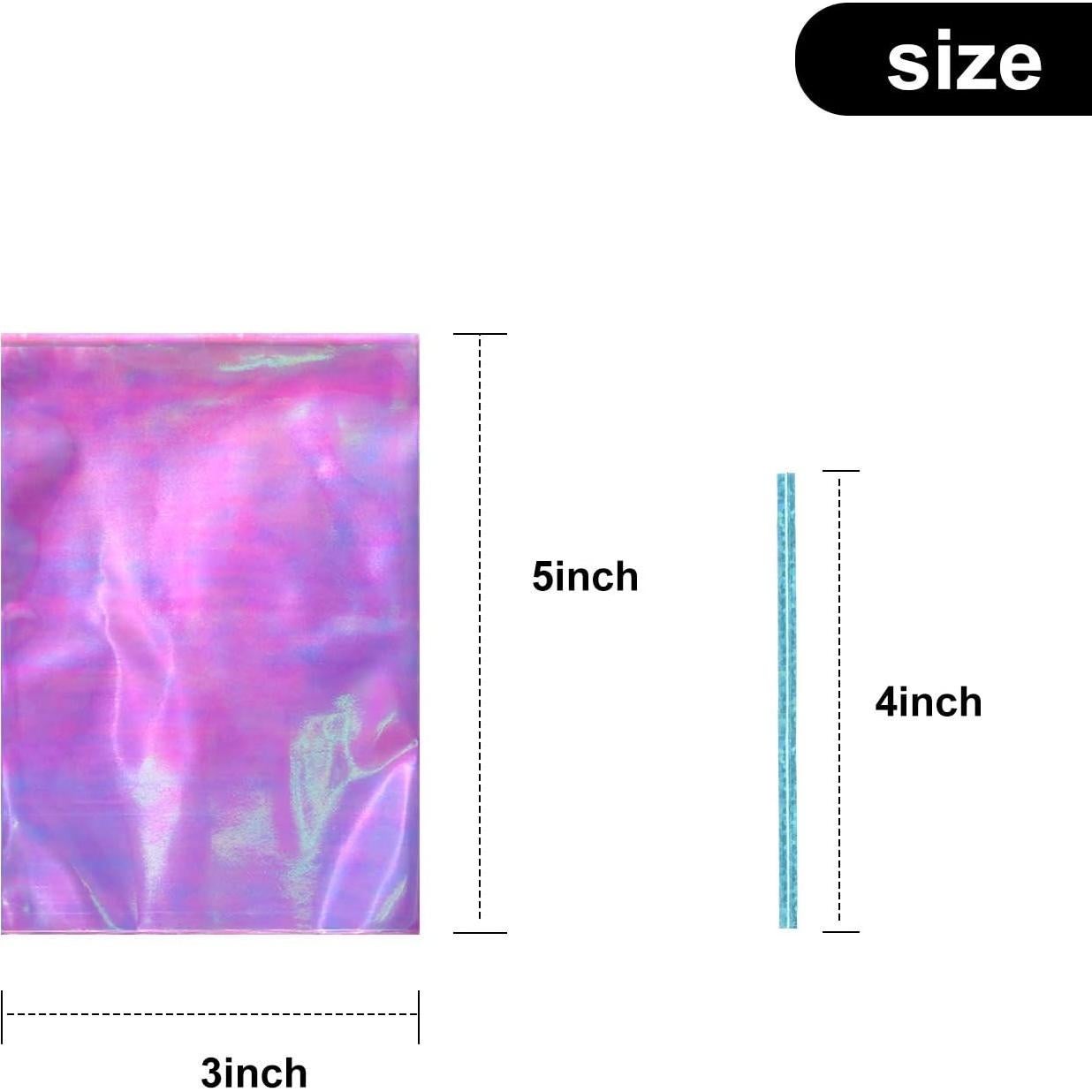 120 Bolsas de Celofán Holográficas Iridiscentes Shappy 7.62x12.7cm