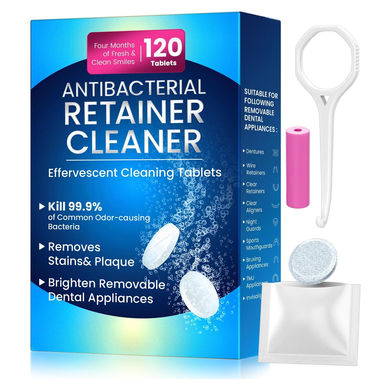 Tabletas Limpiadoras de Retenedores Gyreuni 120 Unidades Sin Sulfatos