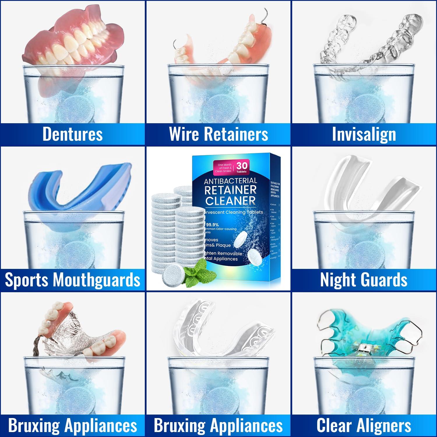 Tabletas Limpiadoras de Retenedores Gyreuni 120 Unidades Sin Sulfatos