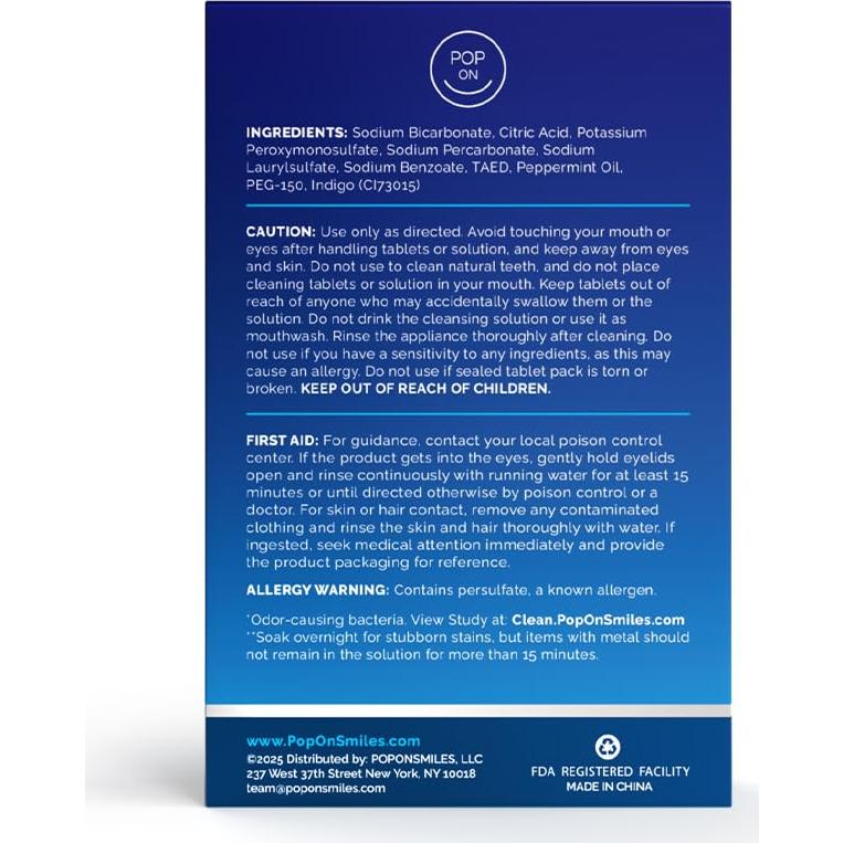 Tabletas Limpiadoras Pop On para Retenedores - 120 Tabletas