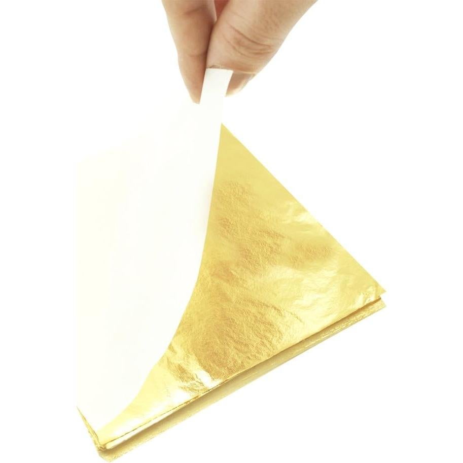 Hojas de Oro Imitación 100 Pcs 14x14 cm para Manualidades