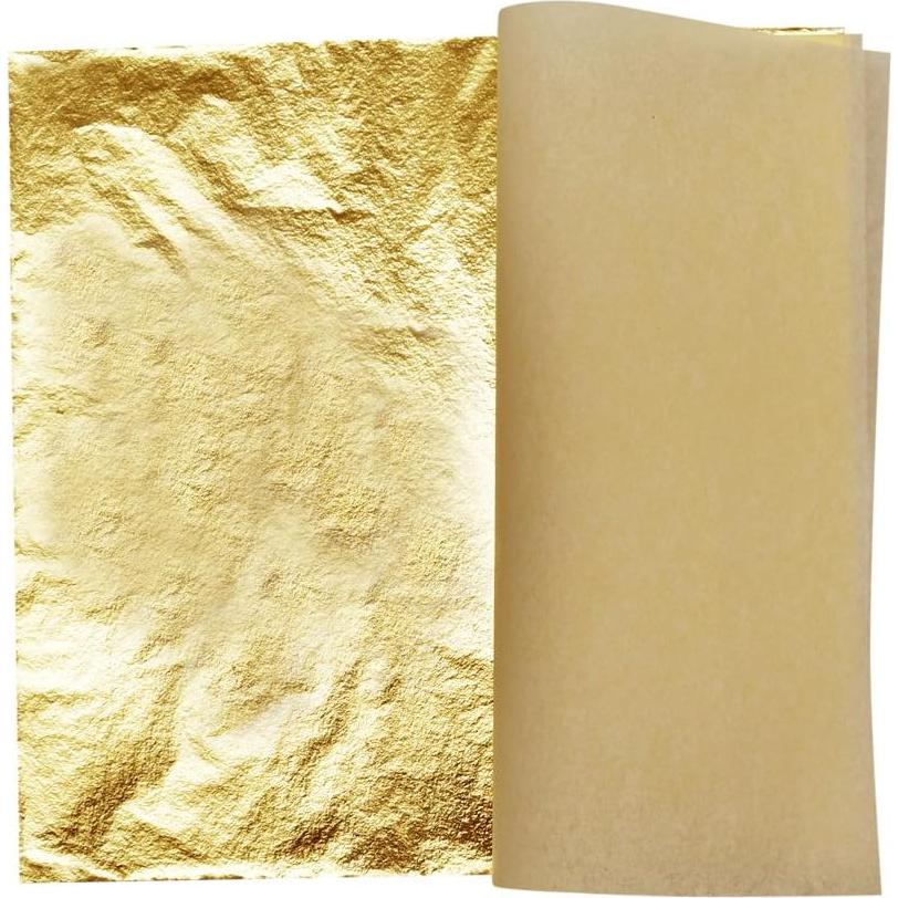 Hojas de Oro Imitación 100 Pcs 14x14 cm para Manualidades