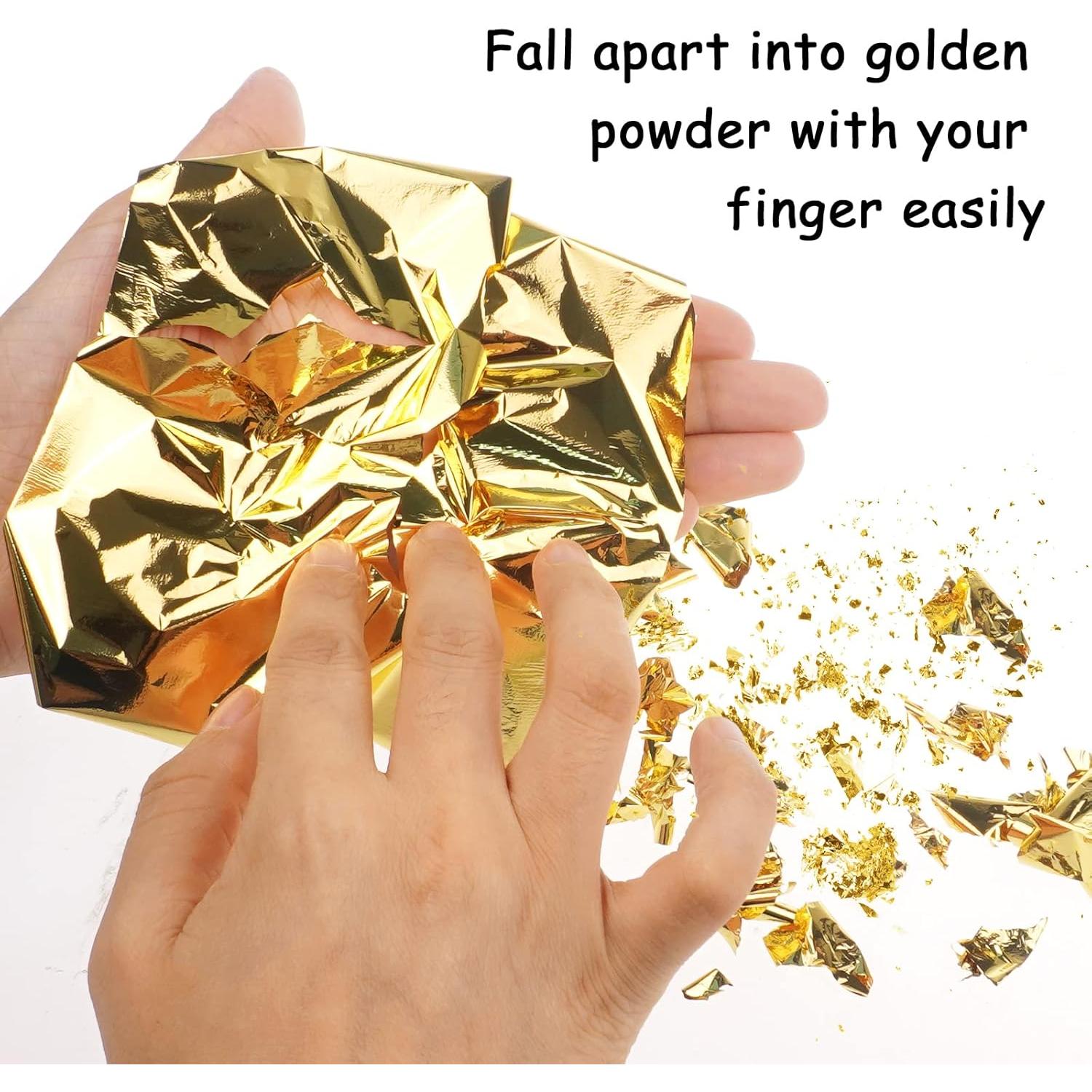 Hojas de Oro Gwybkq 300 Unidades 14x14 cm para Manualidades