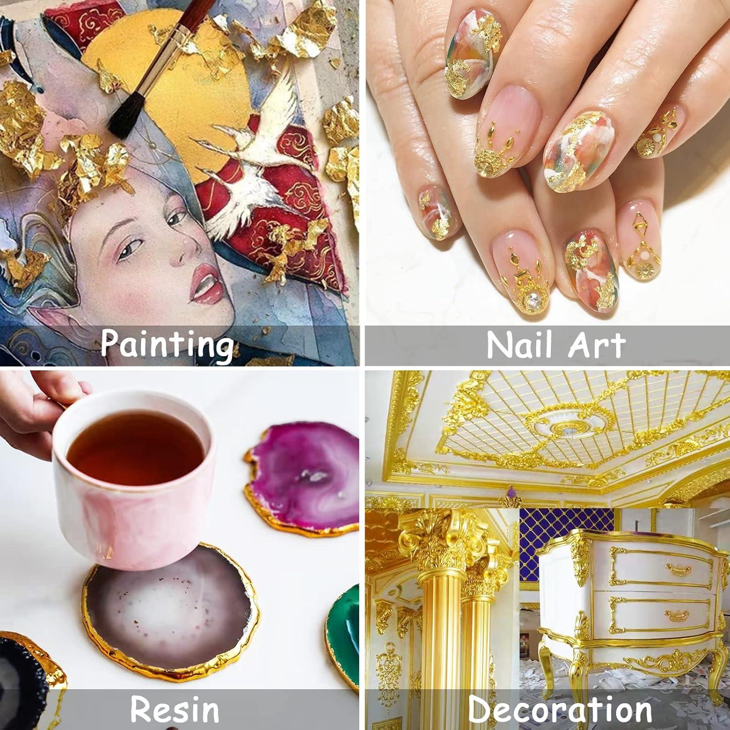 Hojas de Oro Gwybkq 300 Unidades 14x14 cm para Manualidades