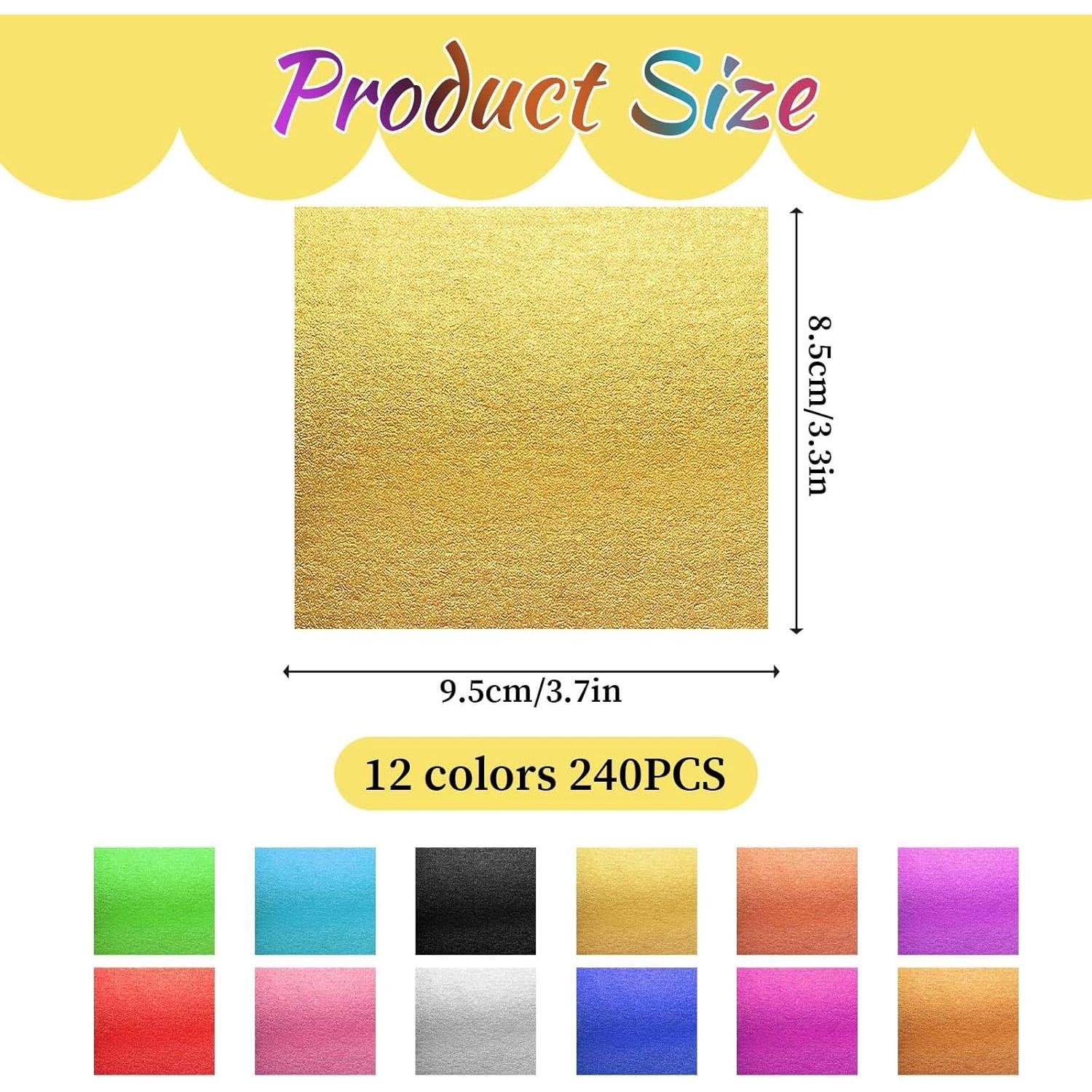 240 Hojas de Oro Imitación Multicolor 8x8.5cm Xthrotsenk