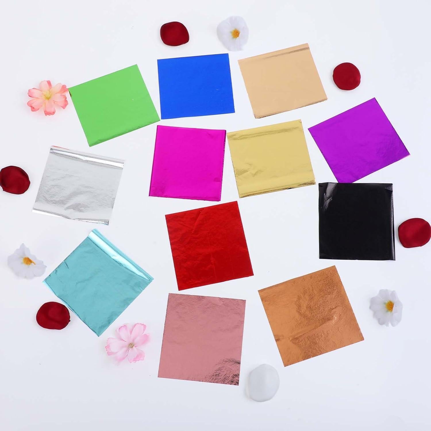 240 Hojas de Oro Imitación Multicolor 8x8.5cm Xthrotsenk