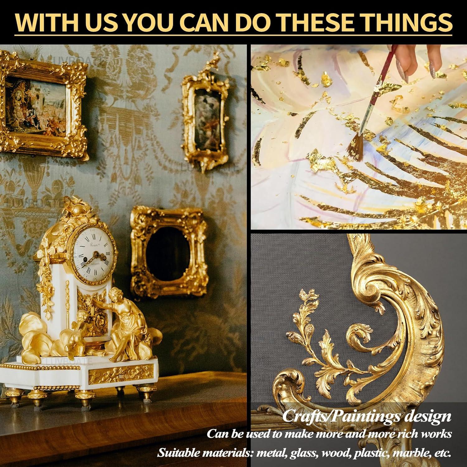 Kit de Adhesivo para Hoja de Oro LUVBOATE 200ml - 100 Piezas