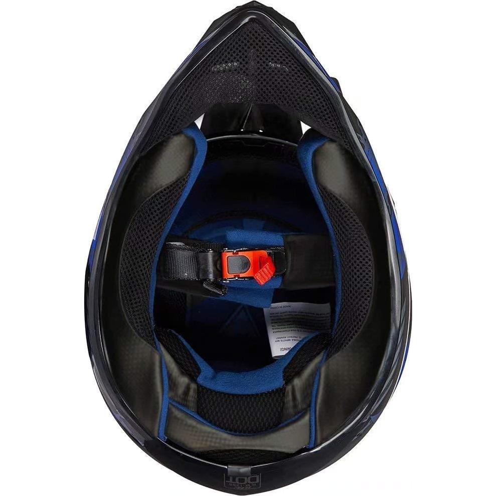 Casco de Motocross ILM 128YS Juvenil Pequeño Azul Negro