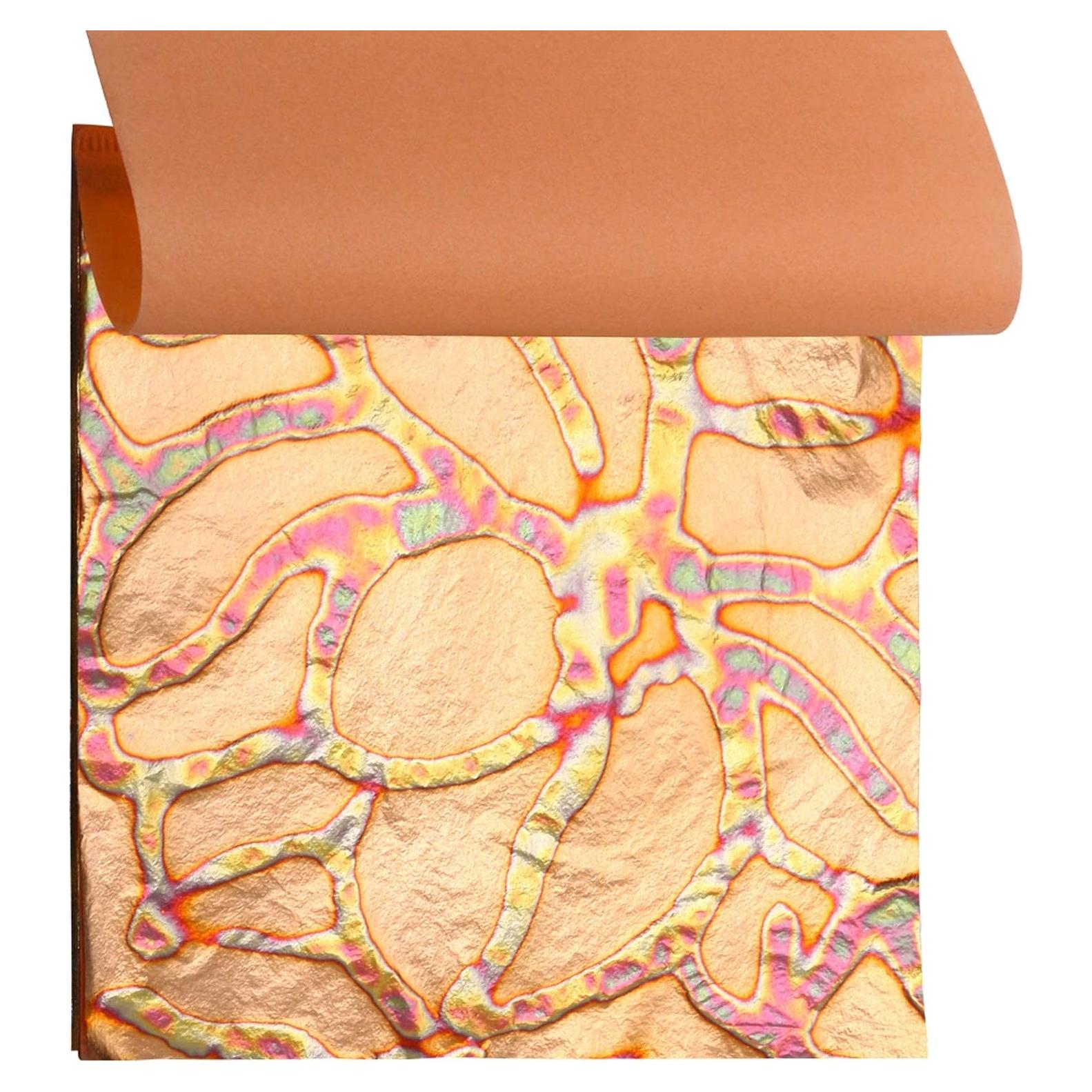 Hojas de Hoja de Oro Variegada KINNO - 25 Hojas 14x14 cm