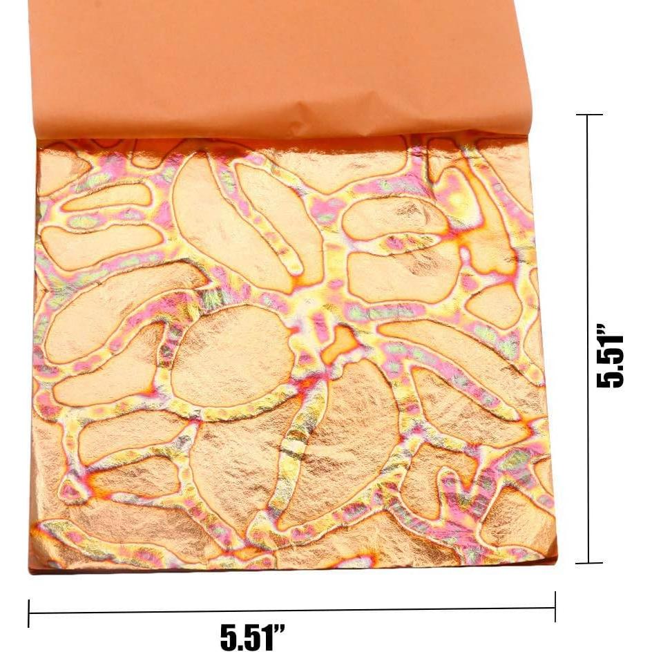 Hojas de Hoja de Oro Variegada KINNO - 25 Hojas 14x14 cm