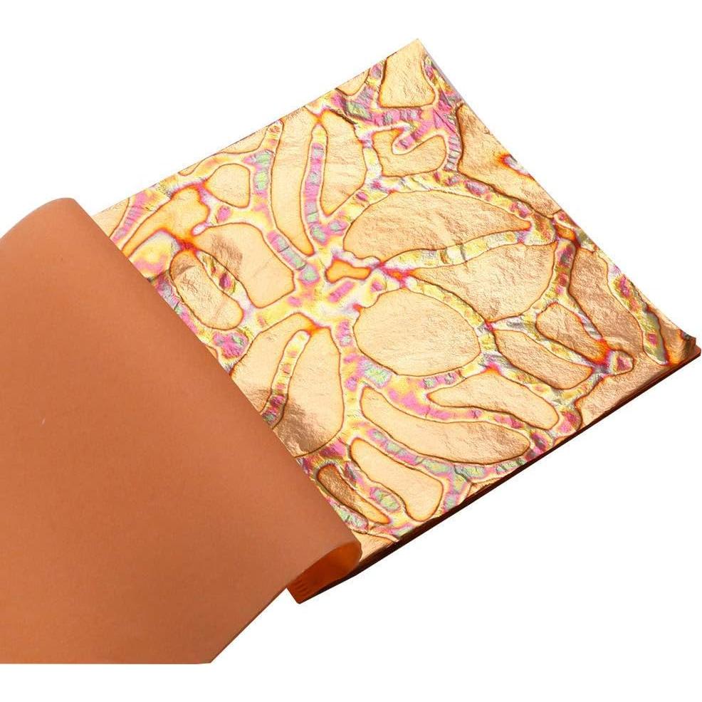 Hojas de Hoja de Oro Variegada KINNO - 25 Hojas 14x14 cm