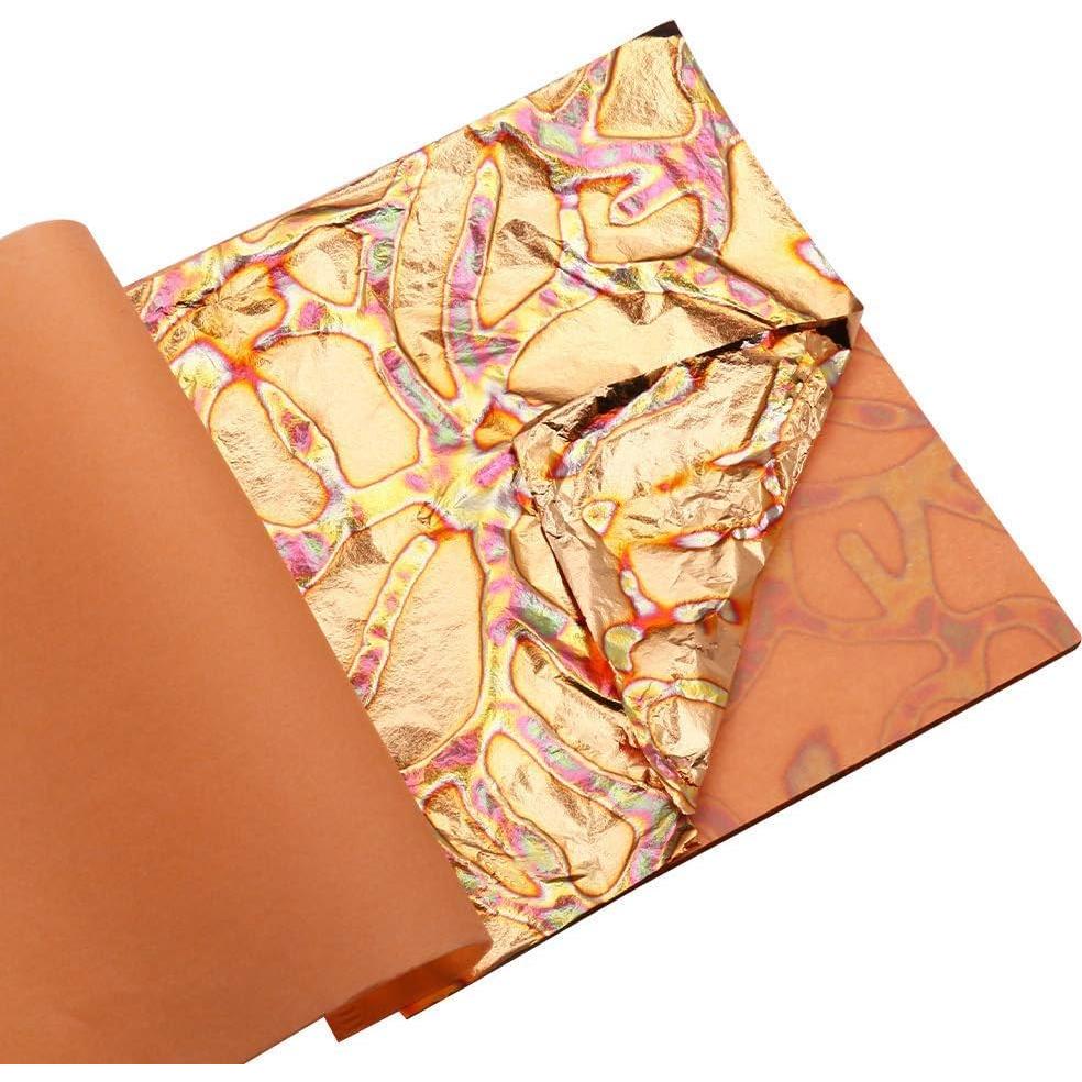 Hojas de Hoja de Oro Variegada KINNO - 25 Hojas 14x14 cm