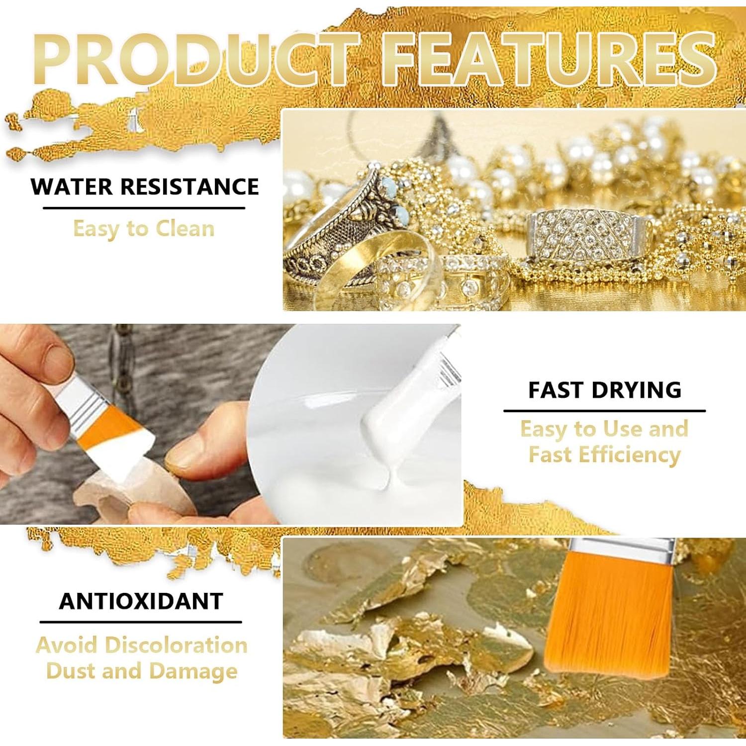 Kit de Adhesivo para Hojas de Oro ROFPM 100ml + Barniz 100ml