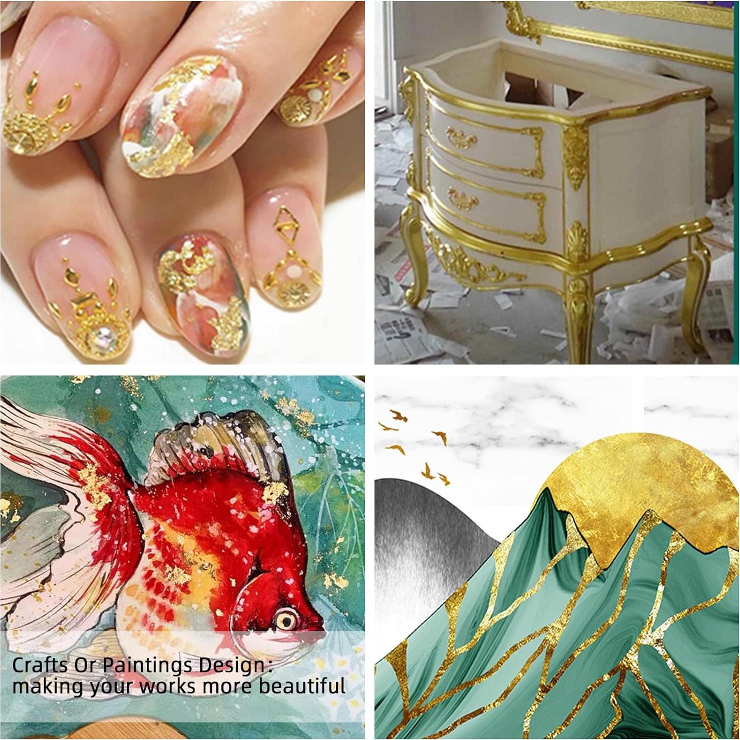 Kit de Hoja de Oro Erigathe 100ml x2 Adhesivo y Barniz