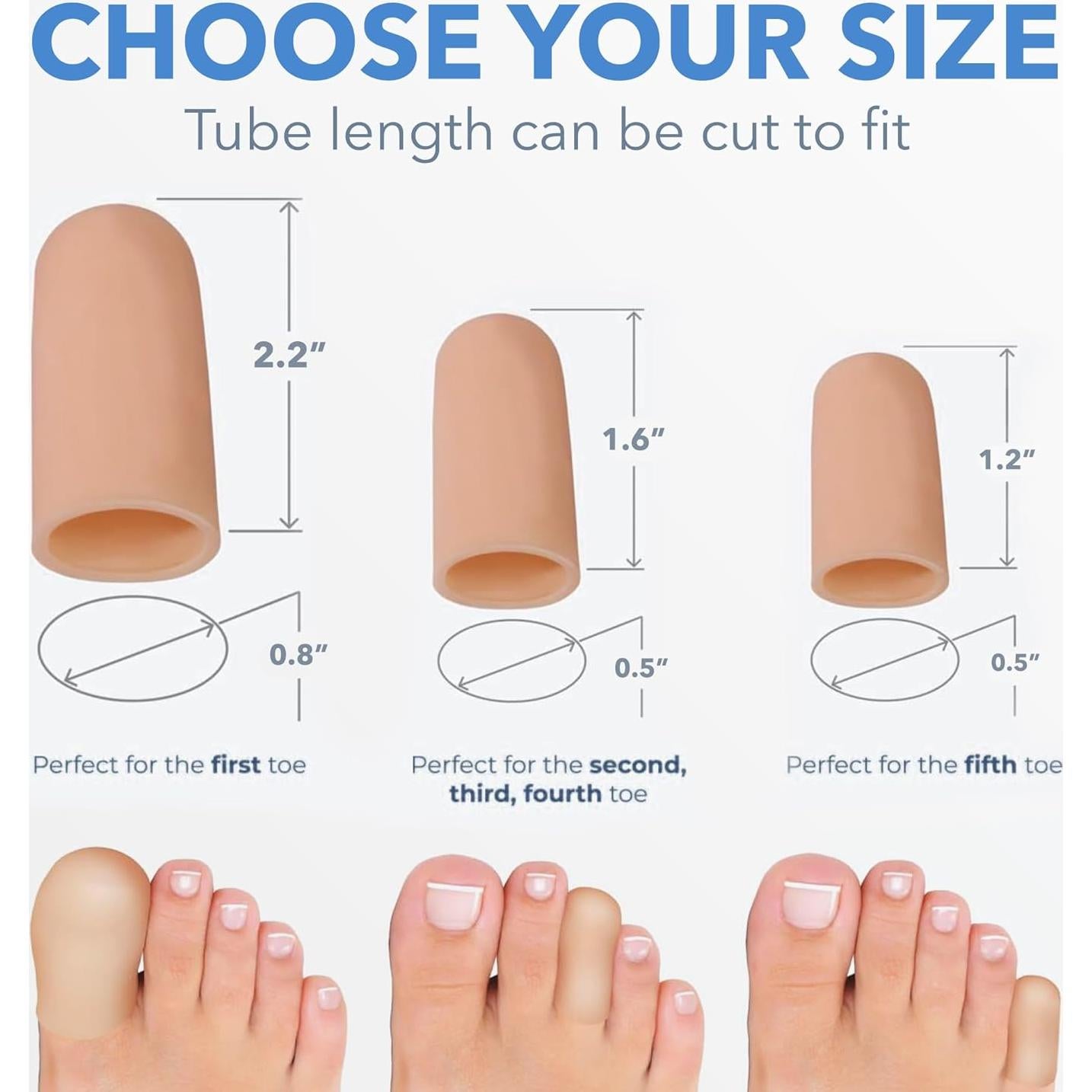 Protectores de Gel Suave BloomLab - 6 Piezas para Uñas Encarnadas