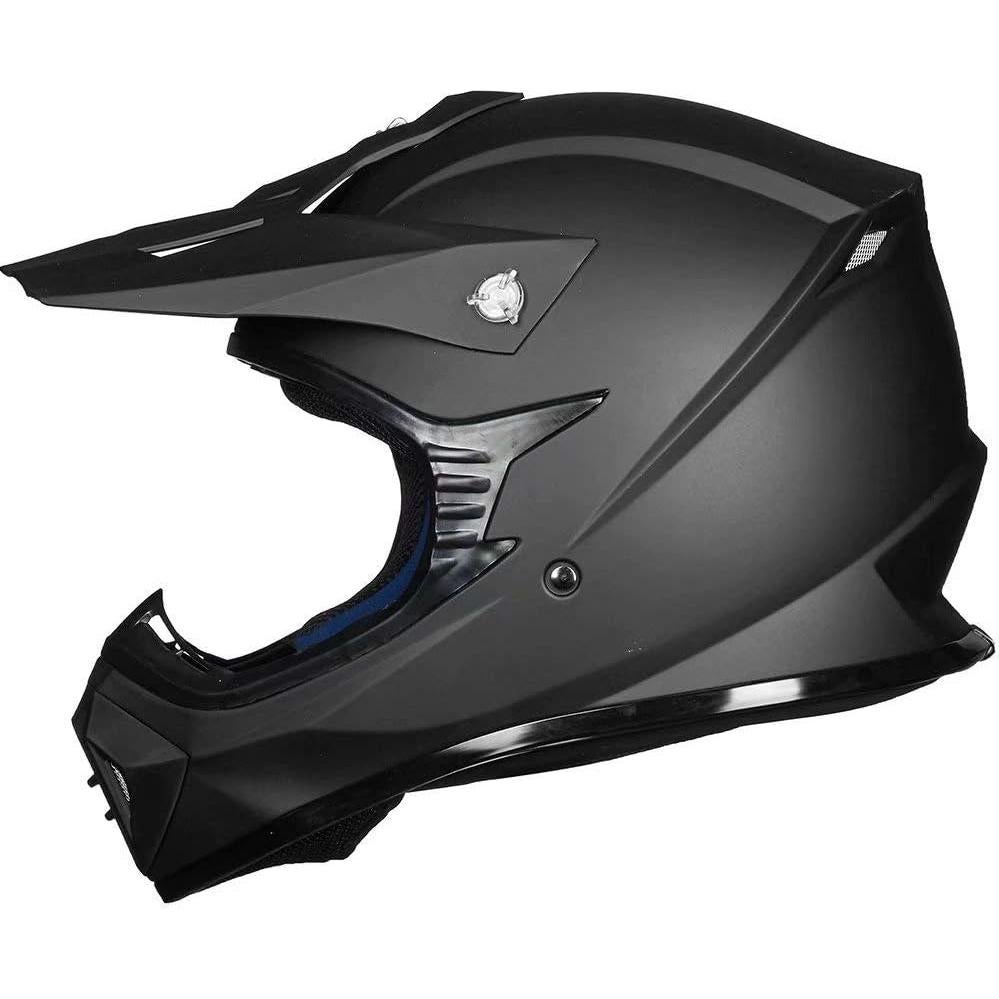 Casco de Motocross ILM 128S Adulto-L Negro Mate DOT