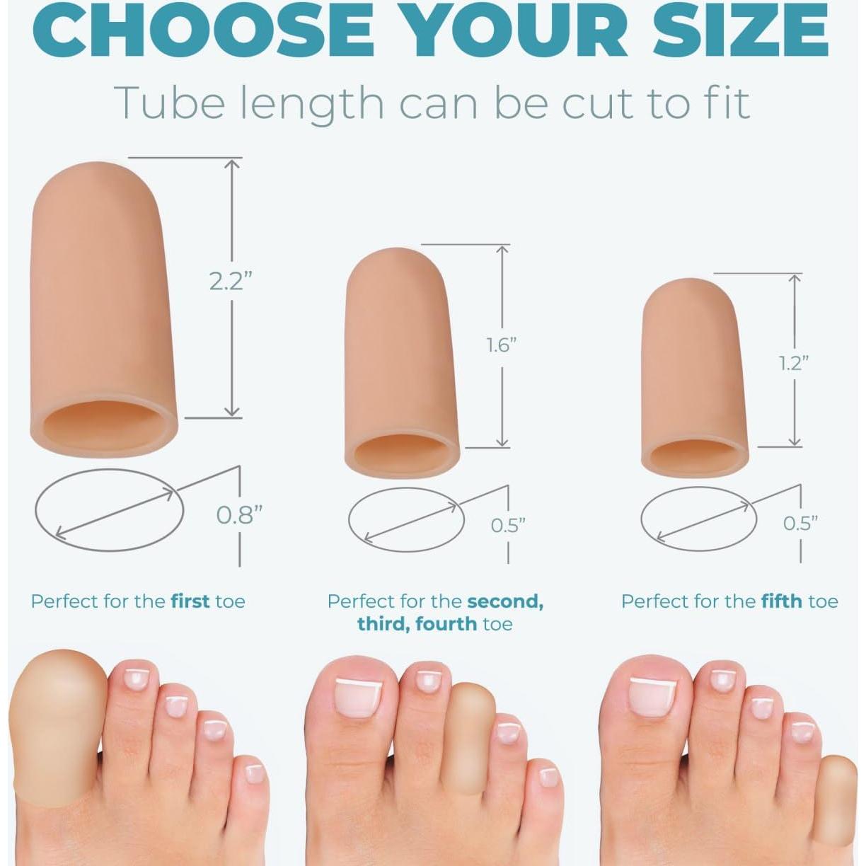 Protectores de Gel para Dedos Homergy - 6 Unidades Grandes Beige