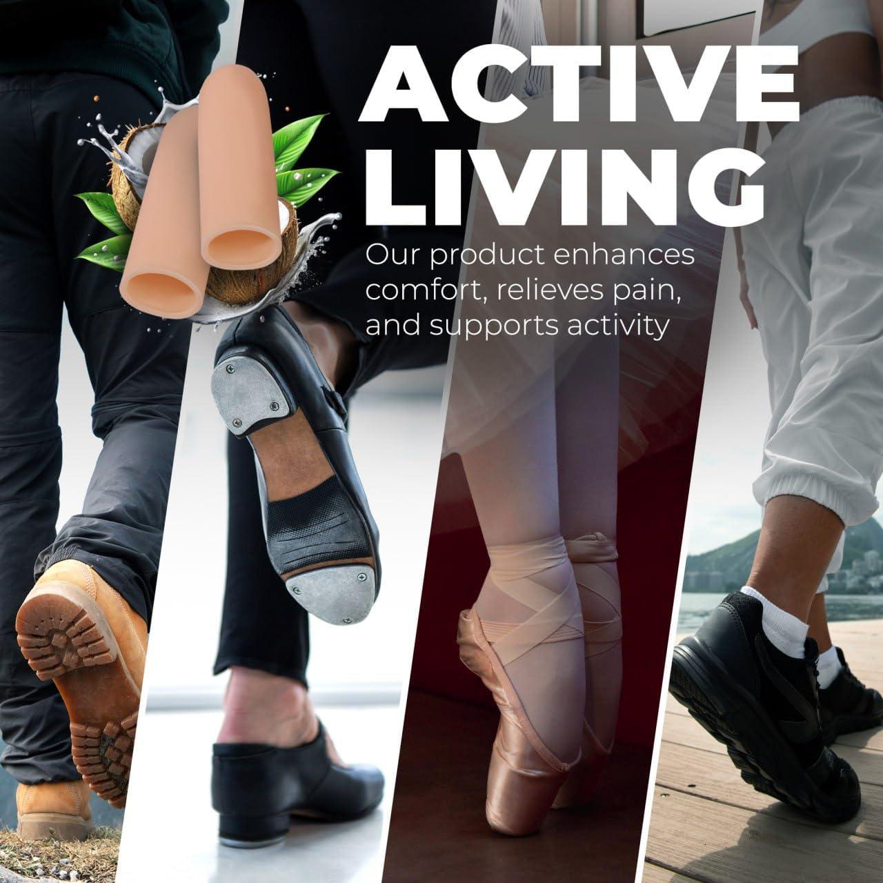 Protectores de Gel para Dedos Homergy - 6 Unidades Grandes Beige