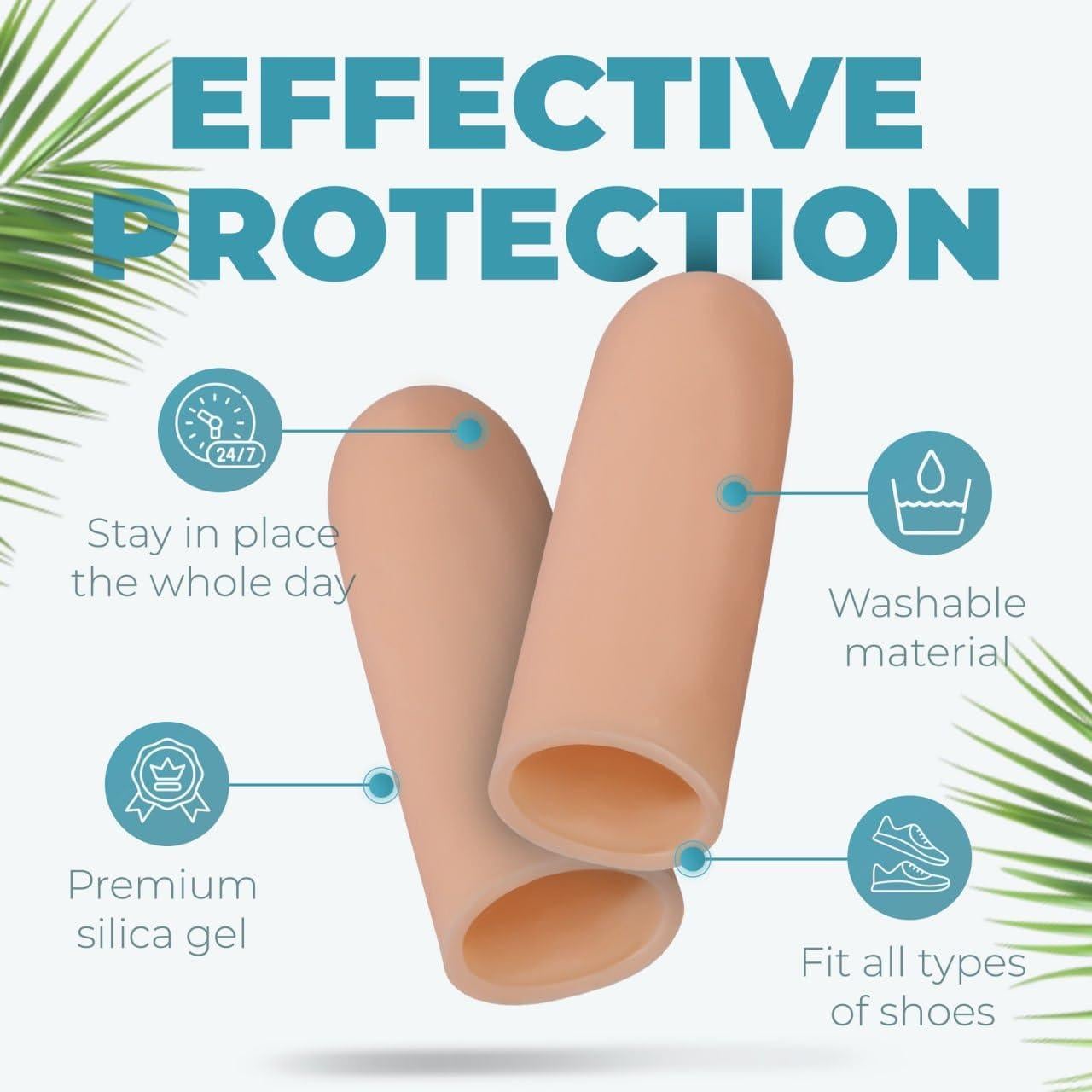 Protectores de Gel para Dedos Homergy - 6 Unidades Grandes Beige