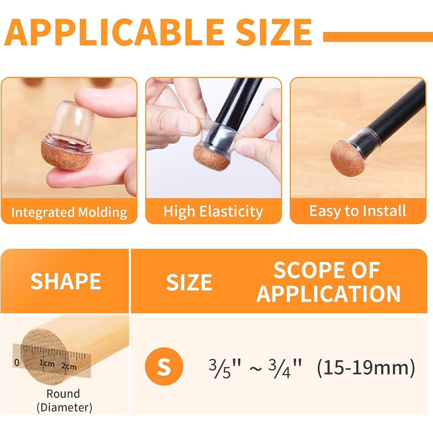 Protectores de Piso de Silicona Ezprotekt 24 Pcs para Sillas