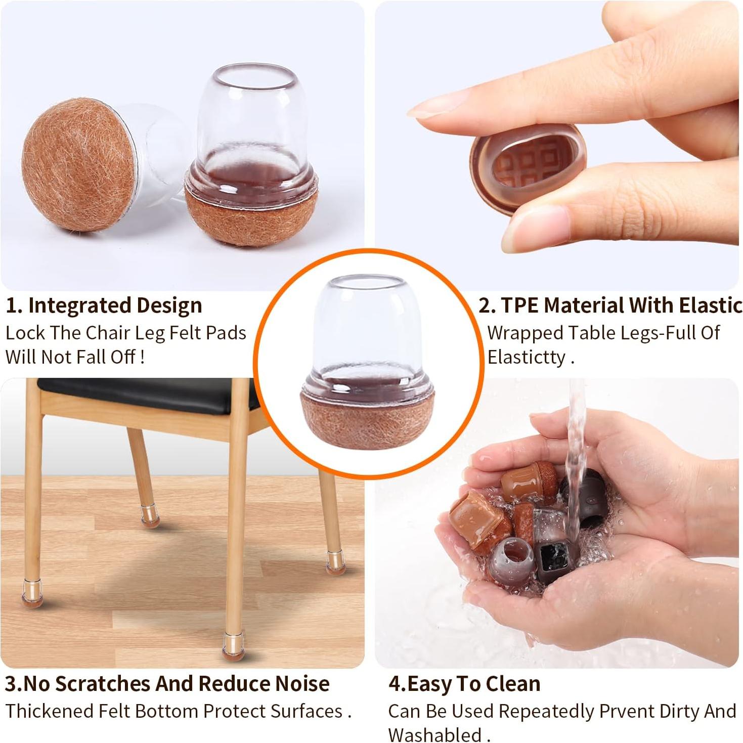 Protectores de Piso de Silicona Ezprotekt 24 Pcs para Sillas