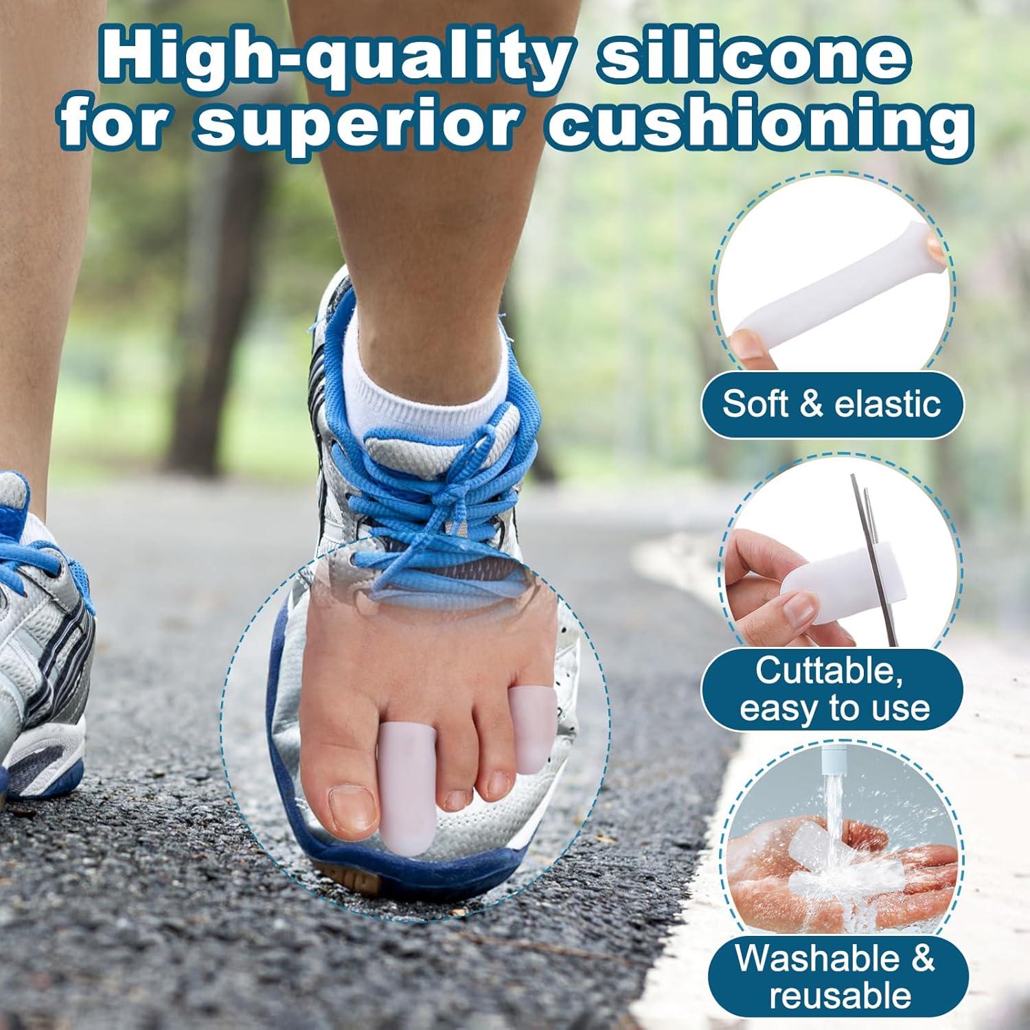 20Pcs Gel Toe Protectors - Durable Silicone Toe Caps, Toe Cushion Guard Cover for Women Men, Relieve Ingrown Toenails, Hammer Toes, Corns, Blisters, Callus, 8S + 12M