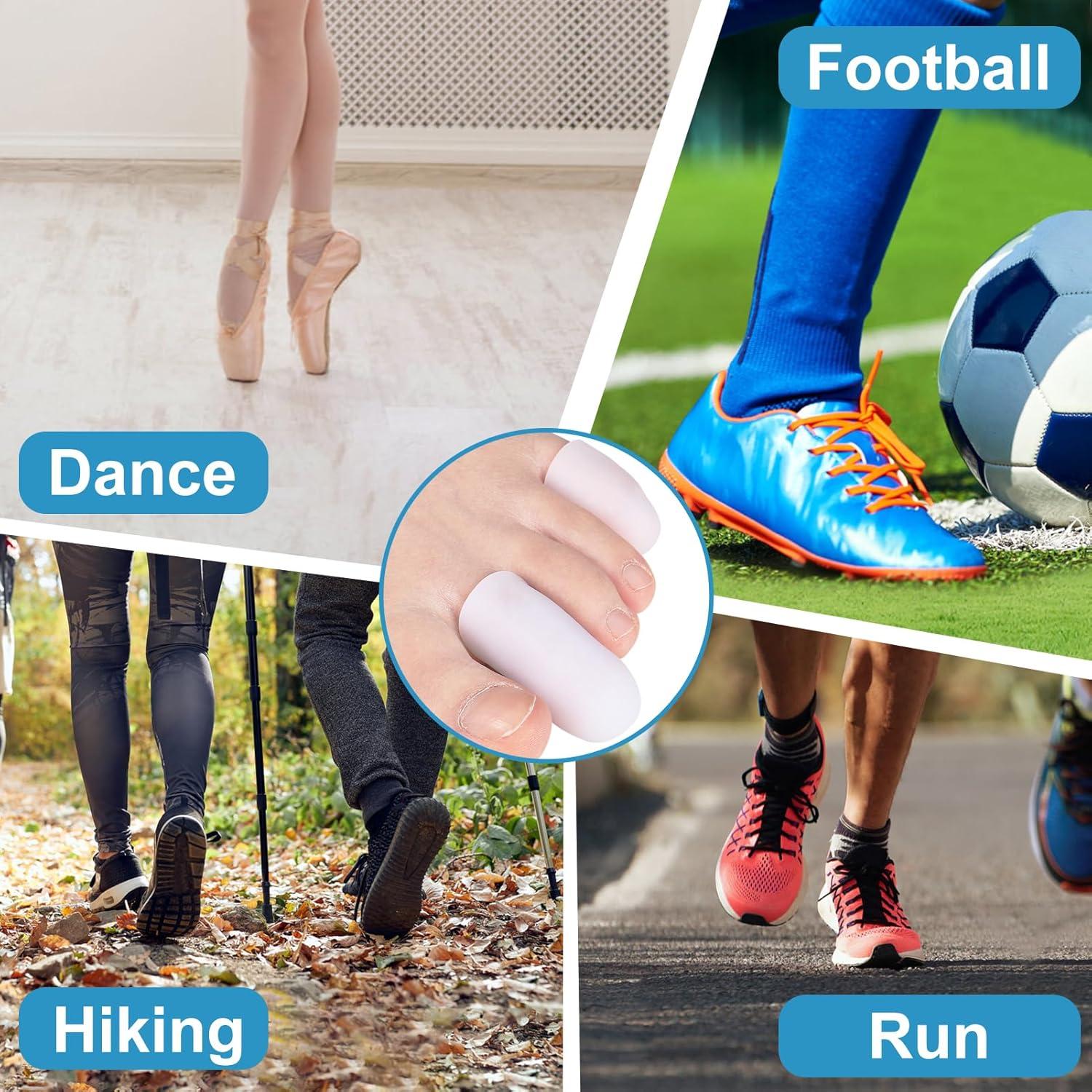 20Pcs Gel Toe Protectors - Durable Silicone Toe Caps, Toe Cushion Guard Cover for Women Men, Relieve Ingrown Toenails, Hammer Toes, Corns, Blisters, Callus, 8S + 12M