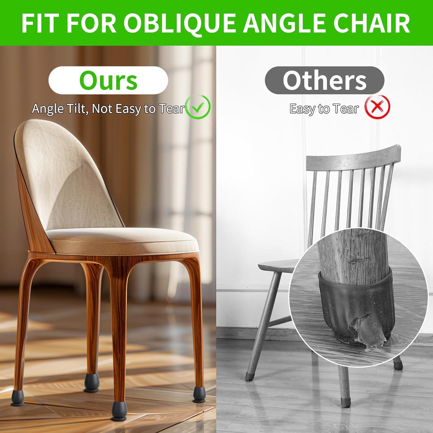 16PCS Small Chair Leg Floor Protectors, Metal Chair Leg Caps Covers Silicone Chair Feet Protectors for Wood Floors, Round Felt Furniture Pads Furniture Sliders for Hardwood Floors(Black,Fit 0.8"-1.1")