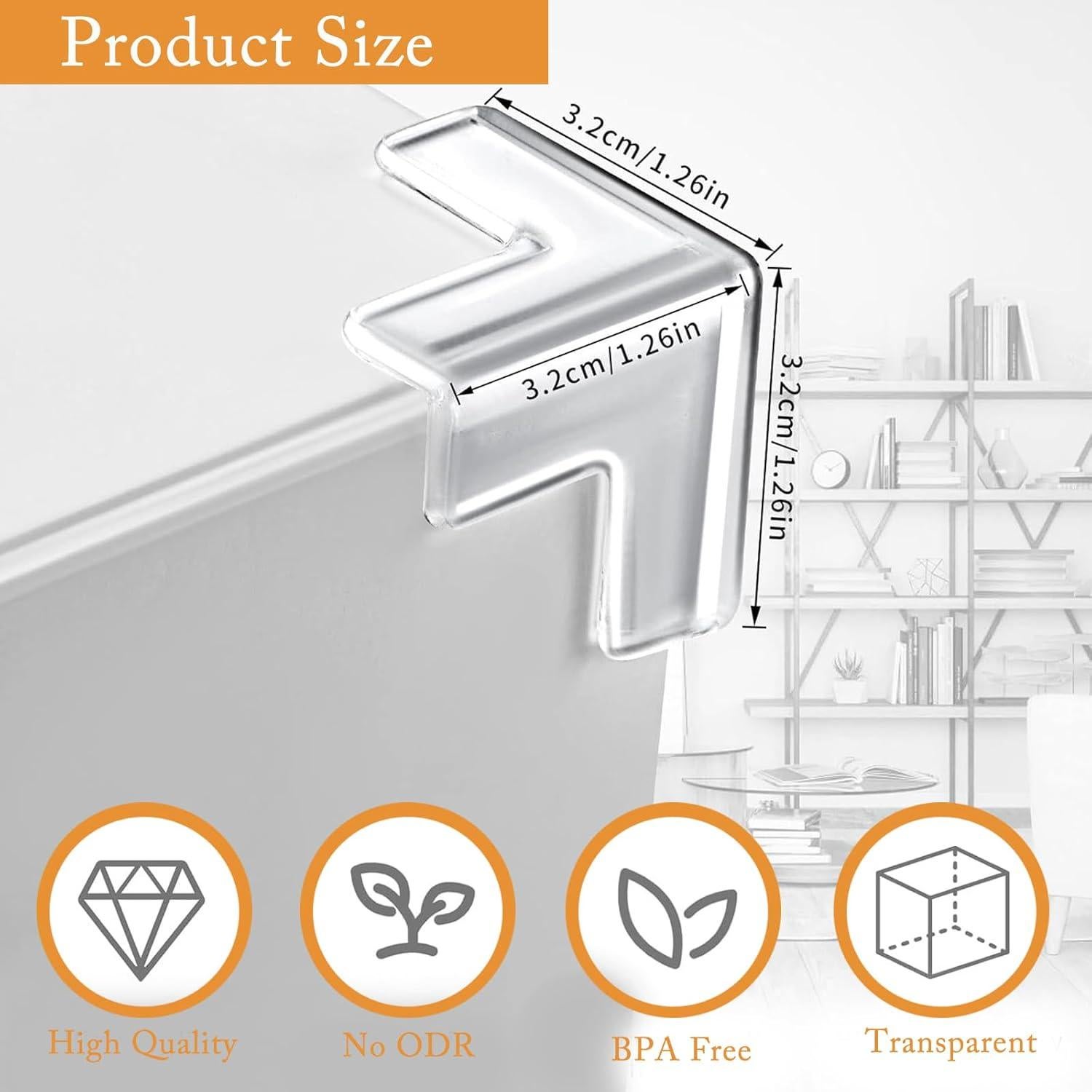 16 Protectores de Esquinas Transparentes ZADEICK Forma de T