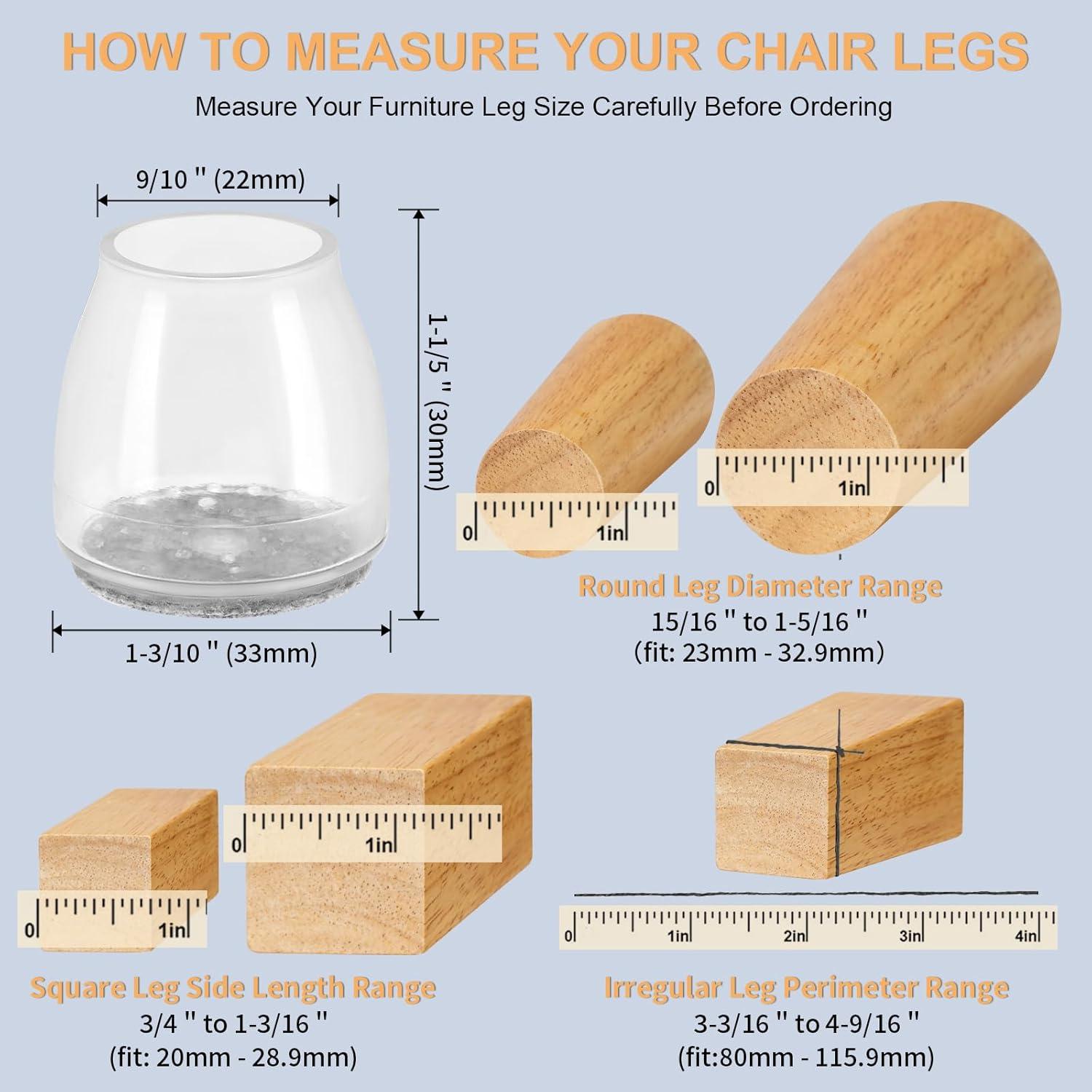 36 Protectores de Suelo Silicona Amrules para Patas de Sillas