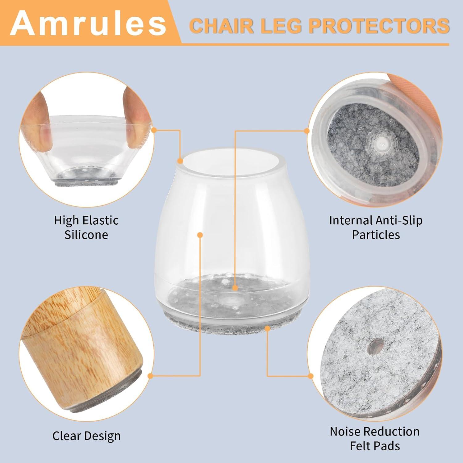36 Protectores de Suelo Silicona Amrules para Patas de Sillas
