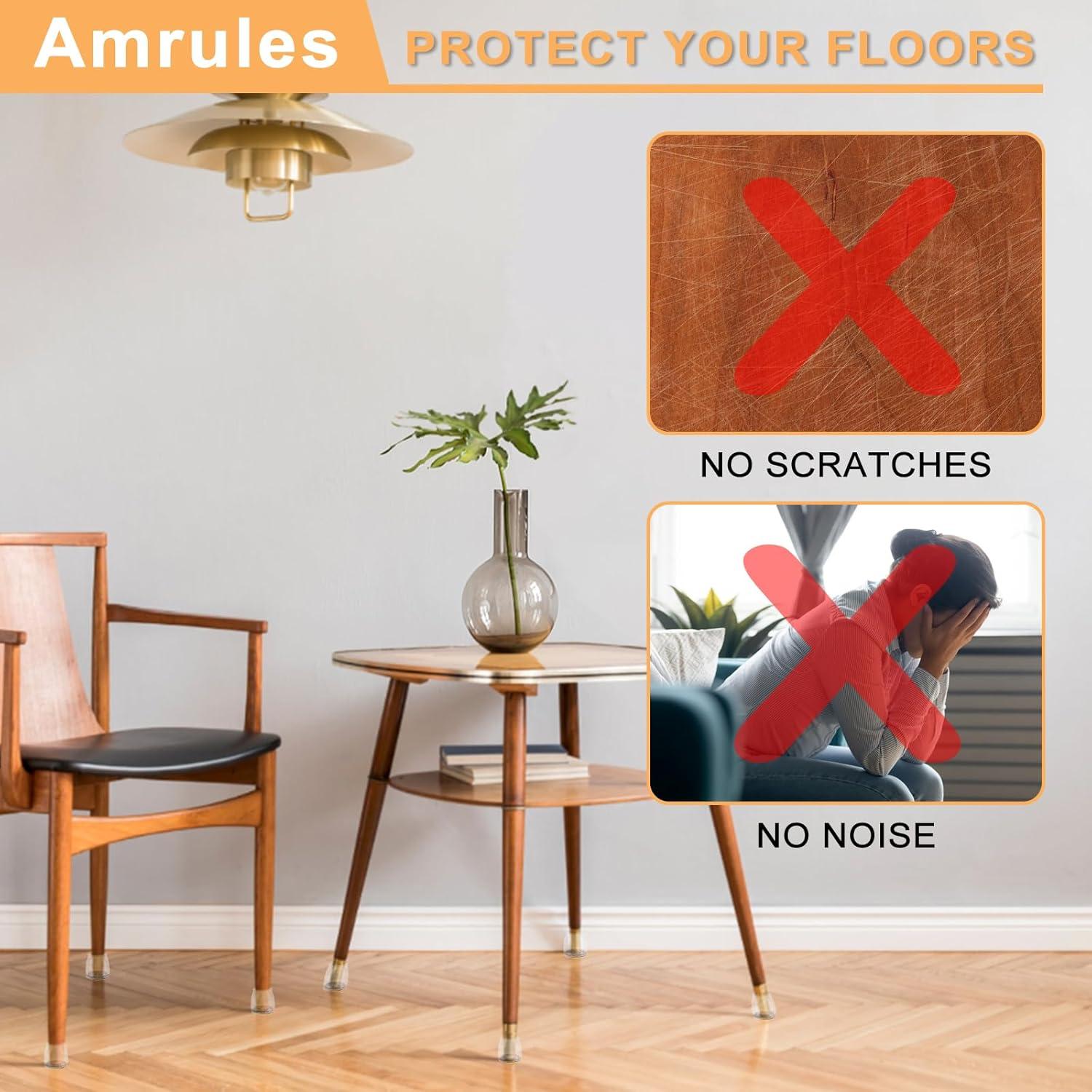 36 Protectores de Suelo Silicona Amrules para Patas de Sillas