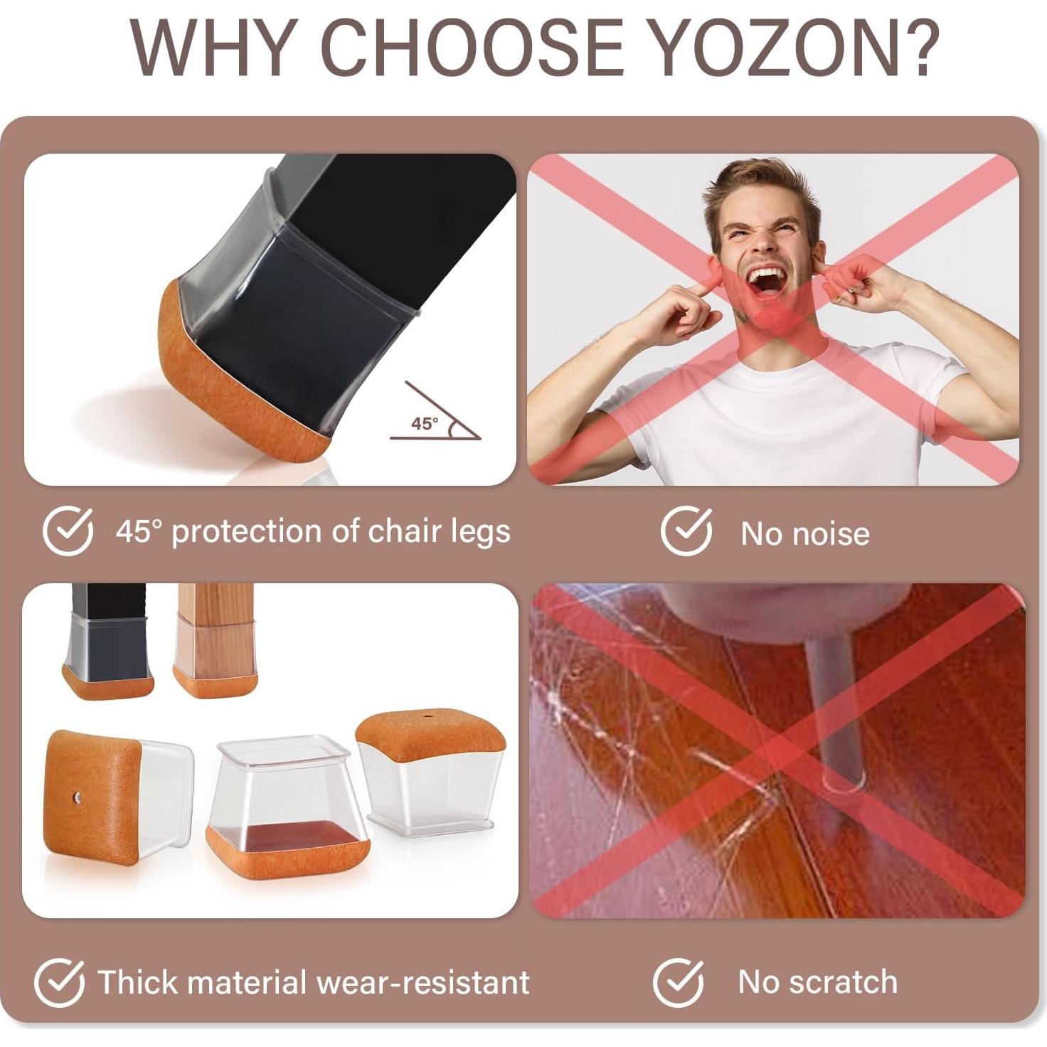 Protectores de Suelo para Patas de Silla YOZON 16 Piezas Silicona