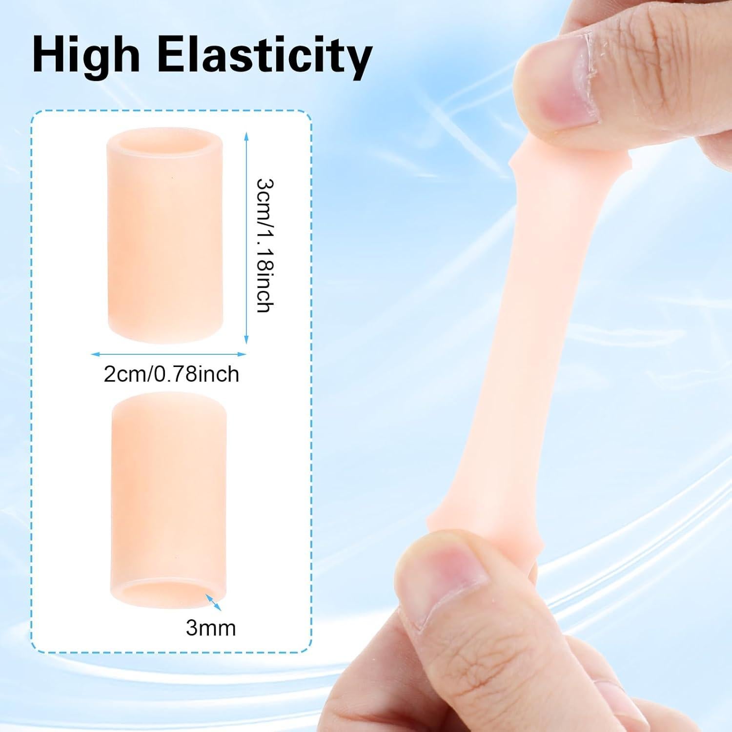 24 Protectores de Gel para Dedos del Pie WY LIGHTING, Color Piel