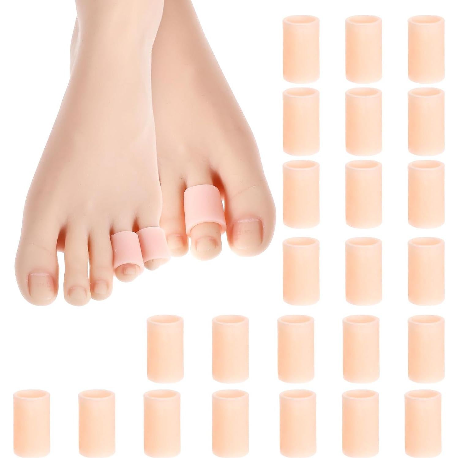 24 Protectores de Gel para Dedos del Pie WY LIGHTING, Color Piel