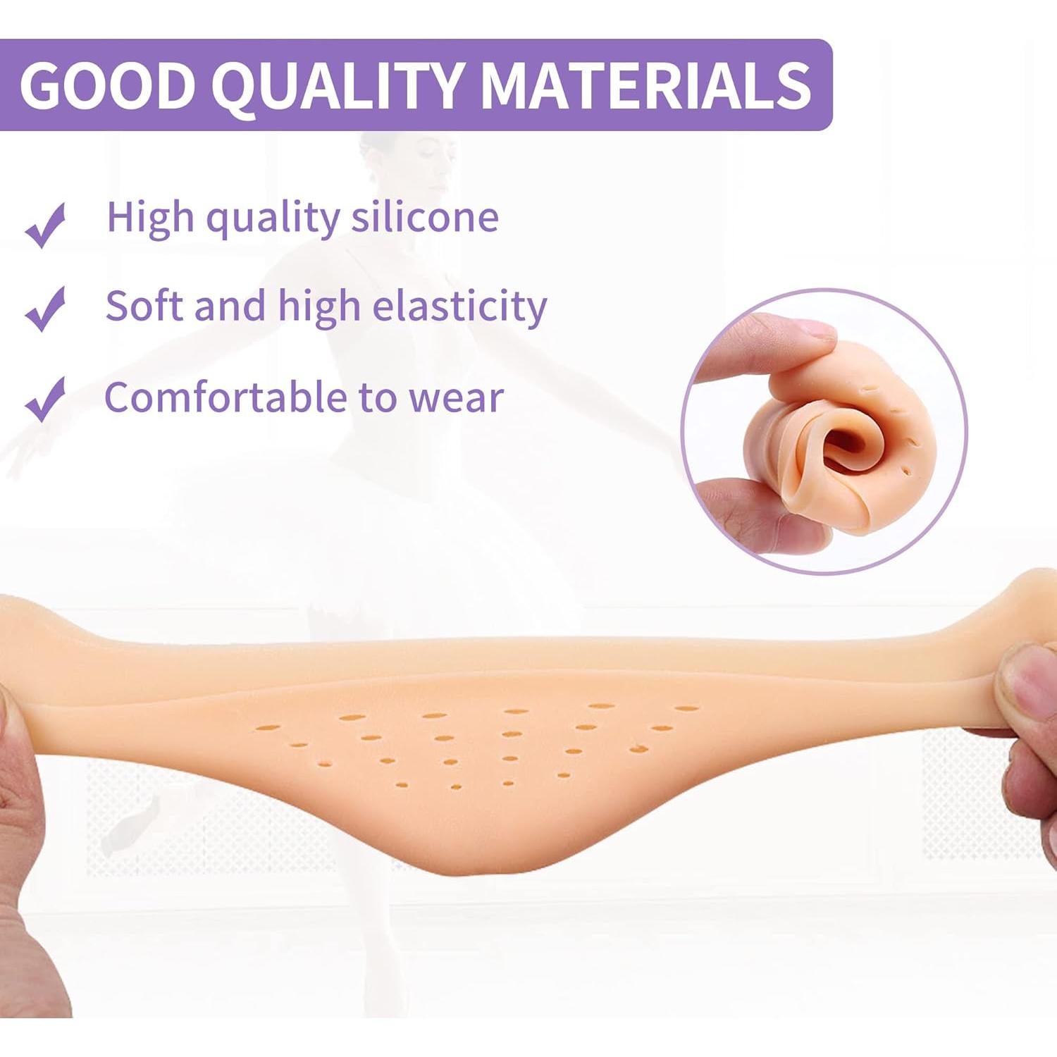 Mangas de Gel de Silicona para Dedos JEVRKAPZ 2 Pares Beige