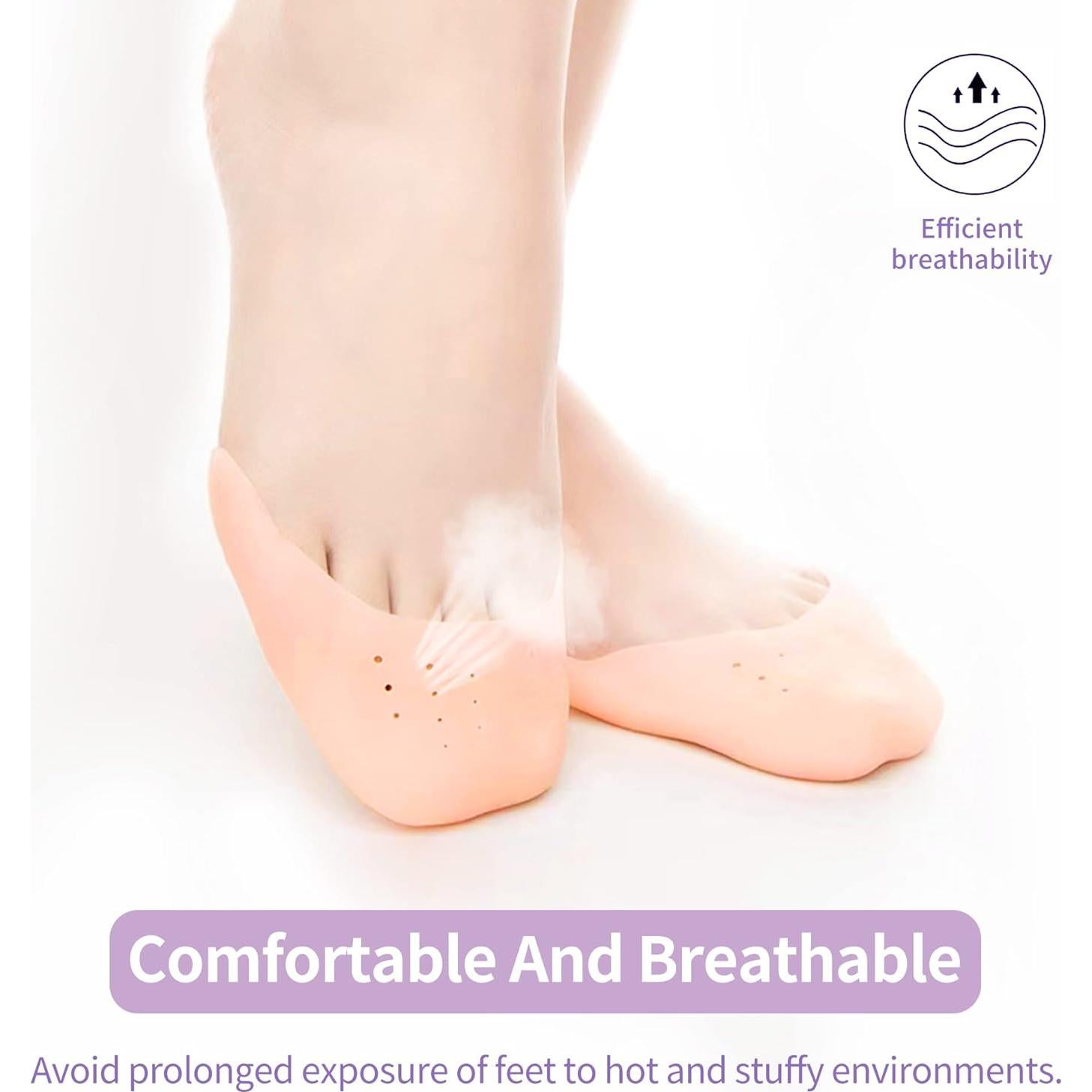 Mangas de Gel de Silicona para Dedos JEVRKAPZ 2 Pares Beige