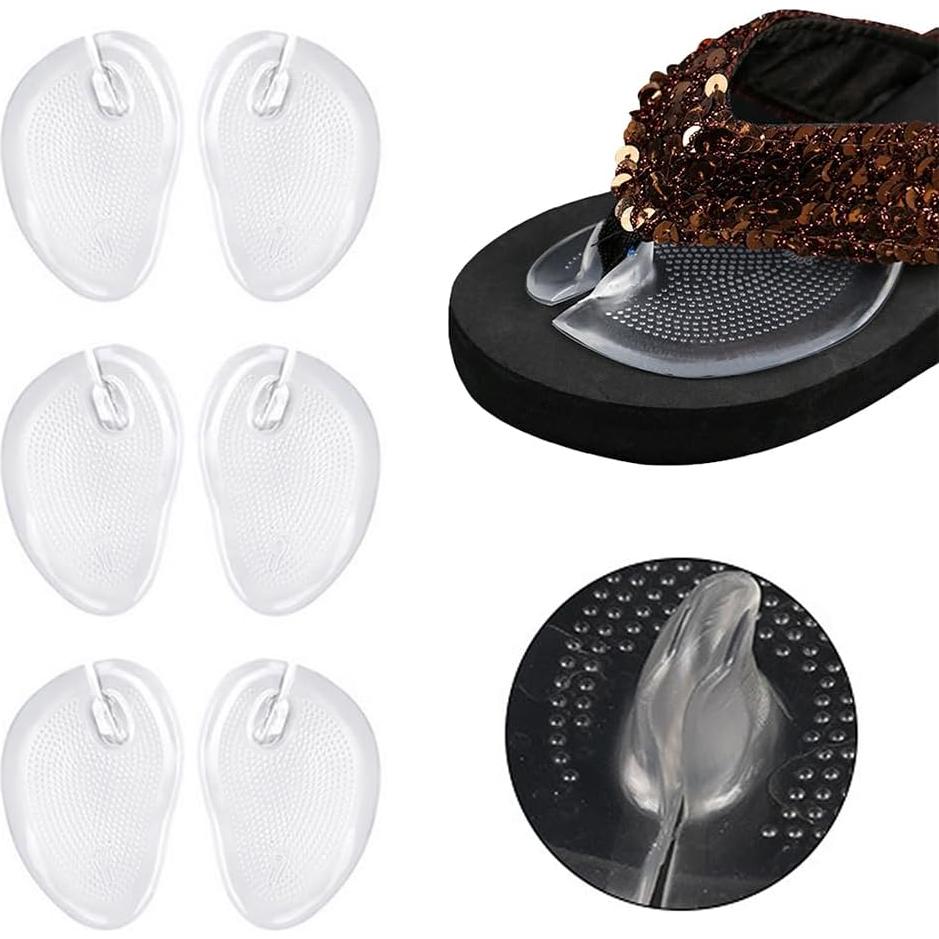 3 Pares Almohadillas de Gel Silicona Transparente para Sandalias