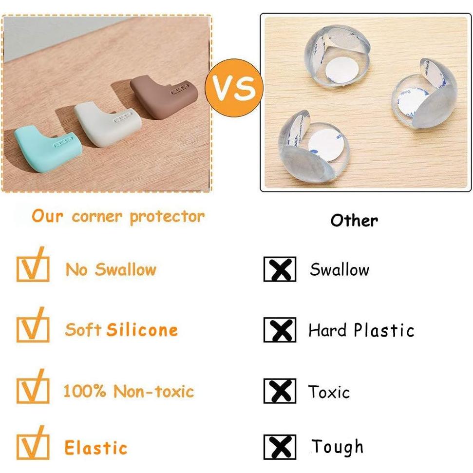 Protectores de Esquinas de Silicona Angloria - 4 Piezas Café