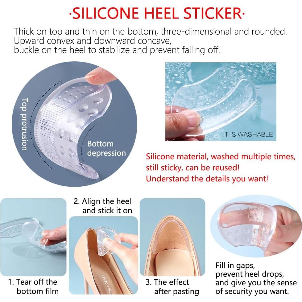 28 Almohadillas de Gel Zioiaoro para Talón - Antideslizantes y Reutilizables