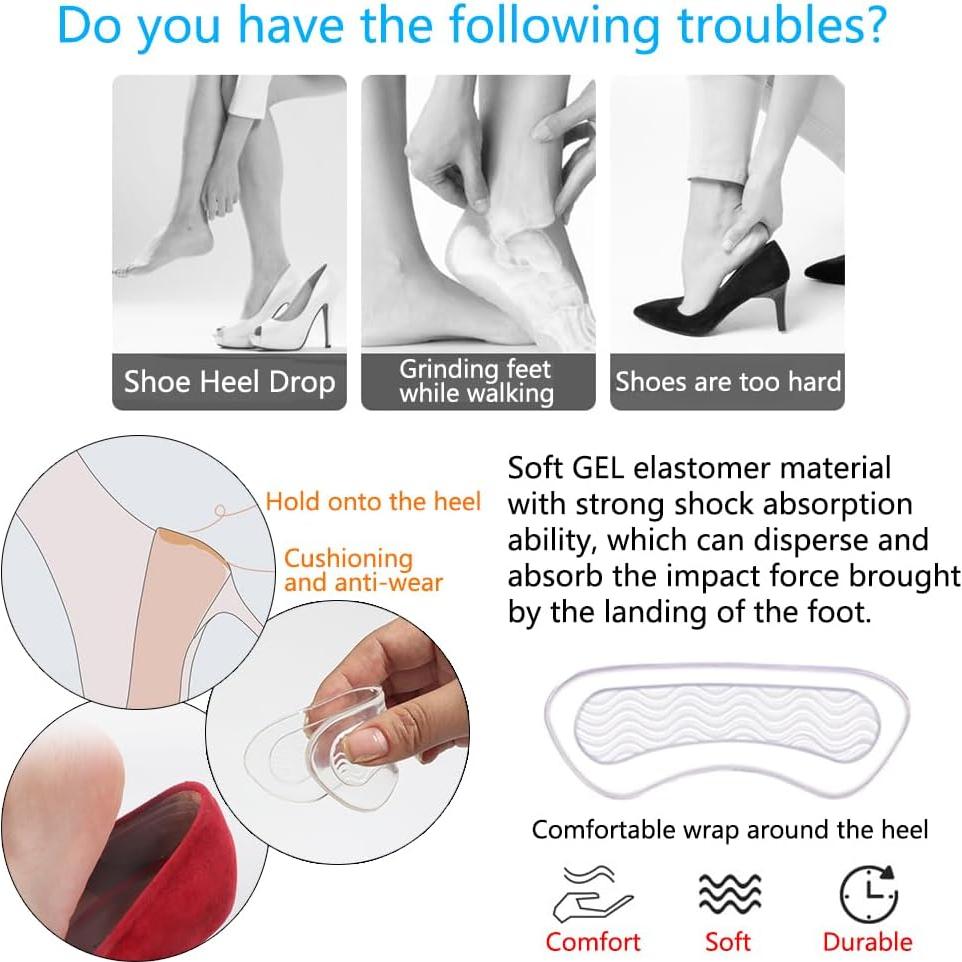 28 Almohadillas de Gel Zioiaoro para Talón - Antideslizantes y Reutilizables