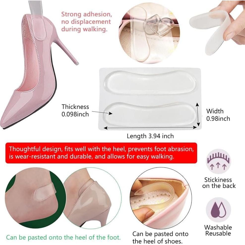 28 Almohadillas de Gel Zioiaoro para Talón - Antideslizantes y Reutilizables