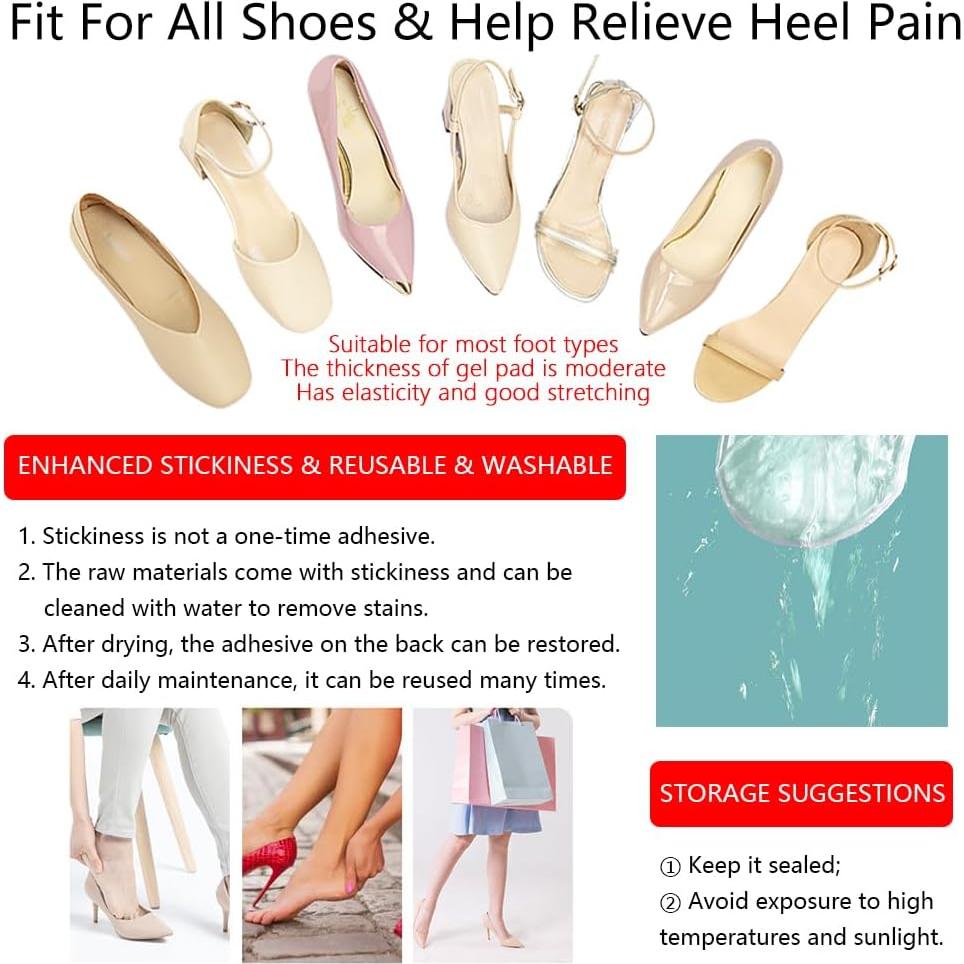 28 Almohadillas de Gel Zioiaoro para Talón - Antideslizantes y Reutilizables