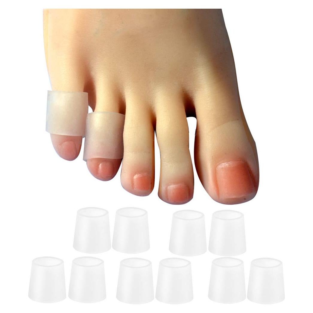 Paquete de 10 Protectores de Dedos del Pie Hoogoo Translucidos