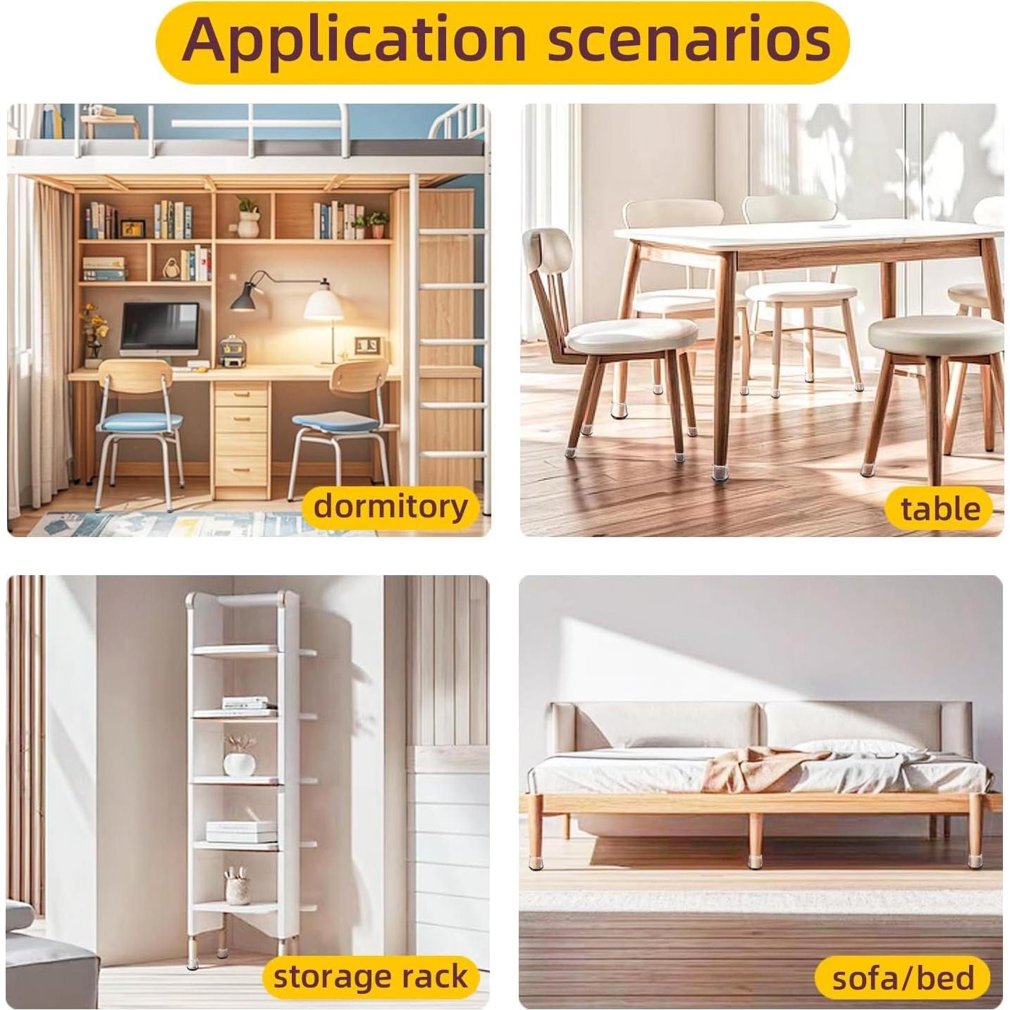 24 Protectores de Pies de Sillas 1 doespro Antideslizantes S