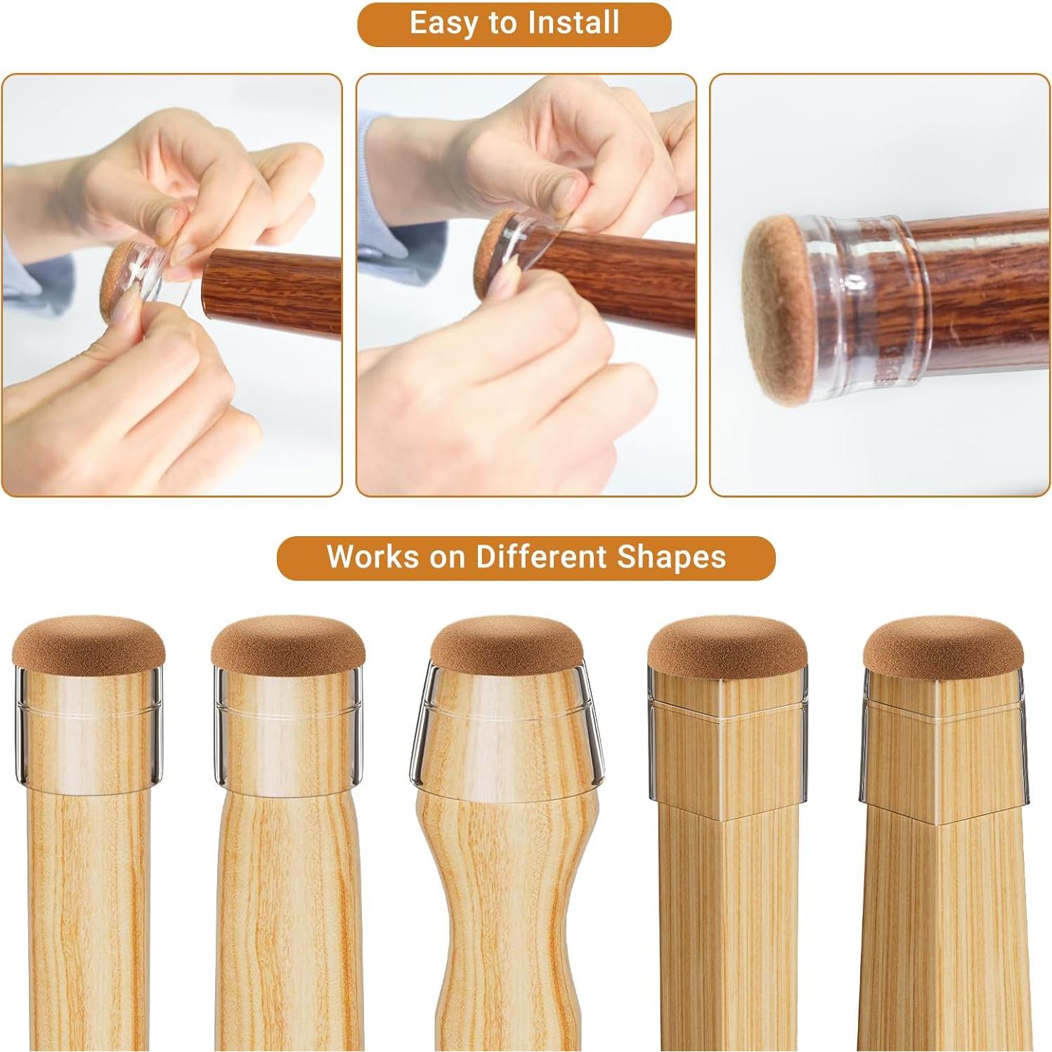 24 Protectores de Suelo para Patas de Silla Meldel - Pequeños 20-25mm