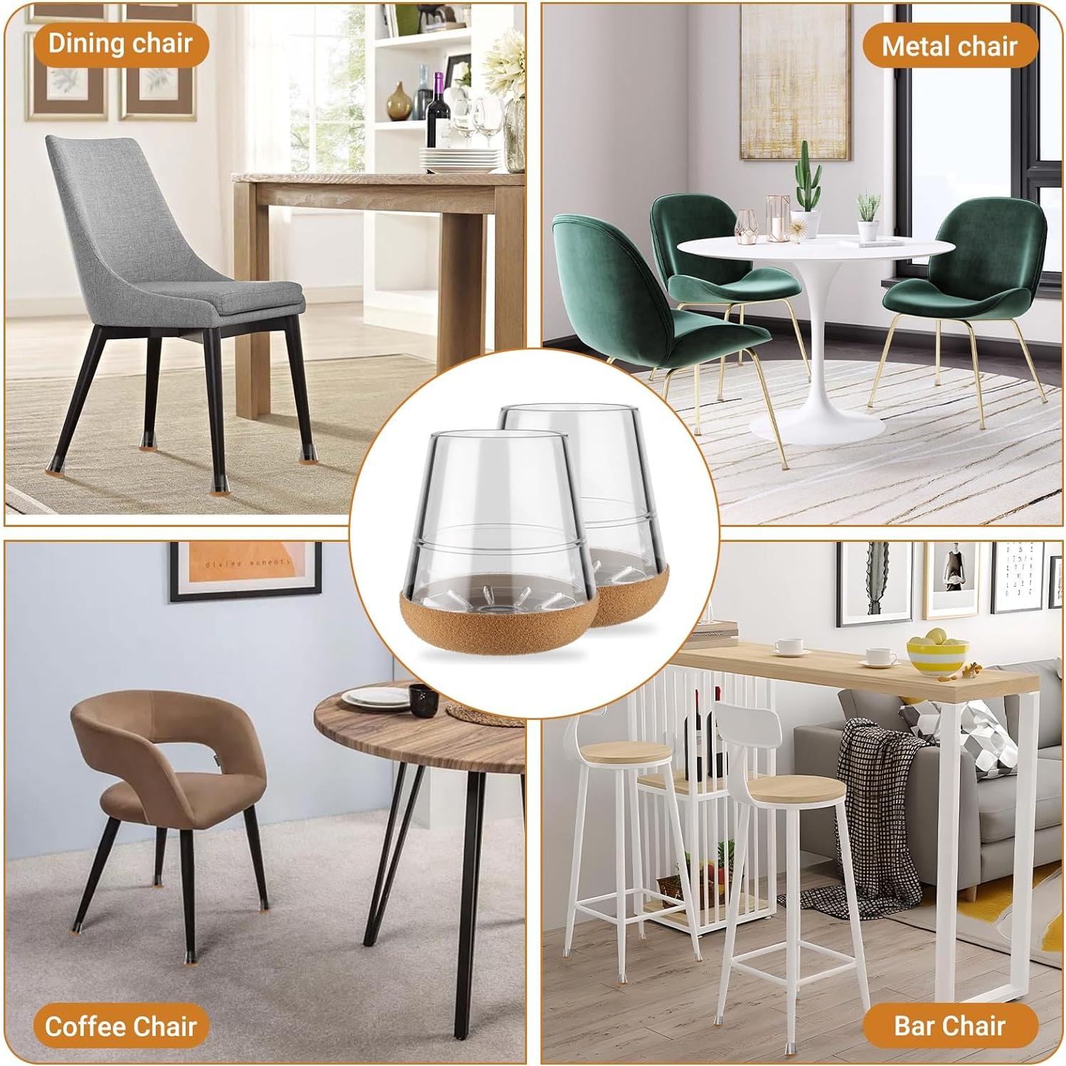 24 Protectores de Suelo para Patas de Silla Meldel - Pequeños 20-25mm