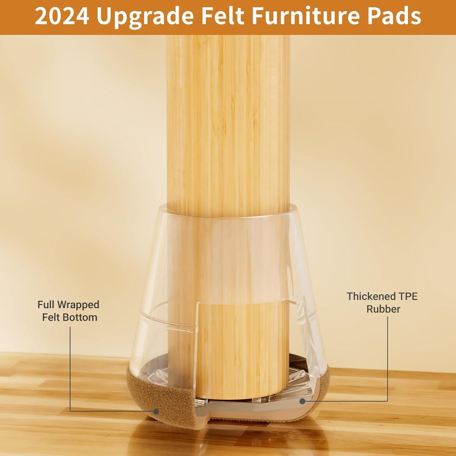 24 Protectores de Suelo para Patas de Silla Meldel - Pequeños 20-25mm