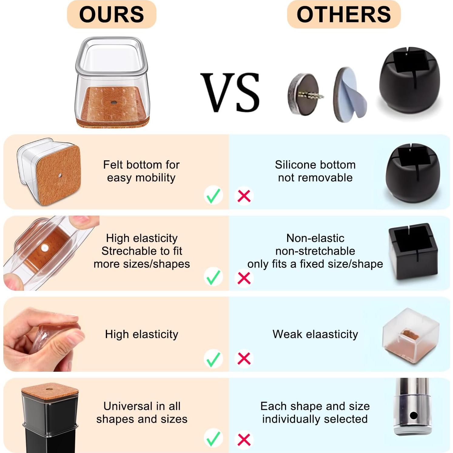 Protectores de Suelo Ansible 24 pcs Silicona Cuadrados S