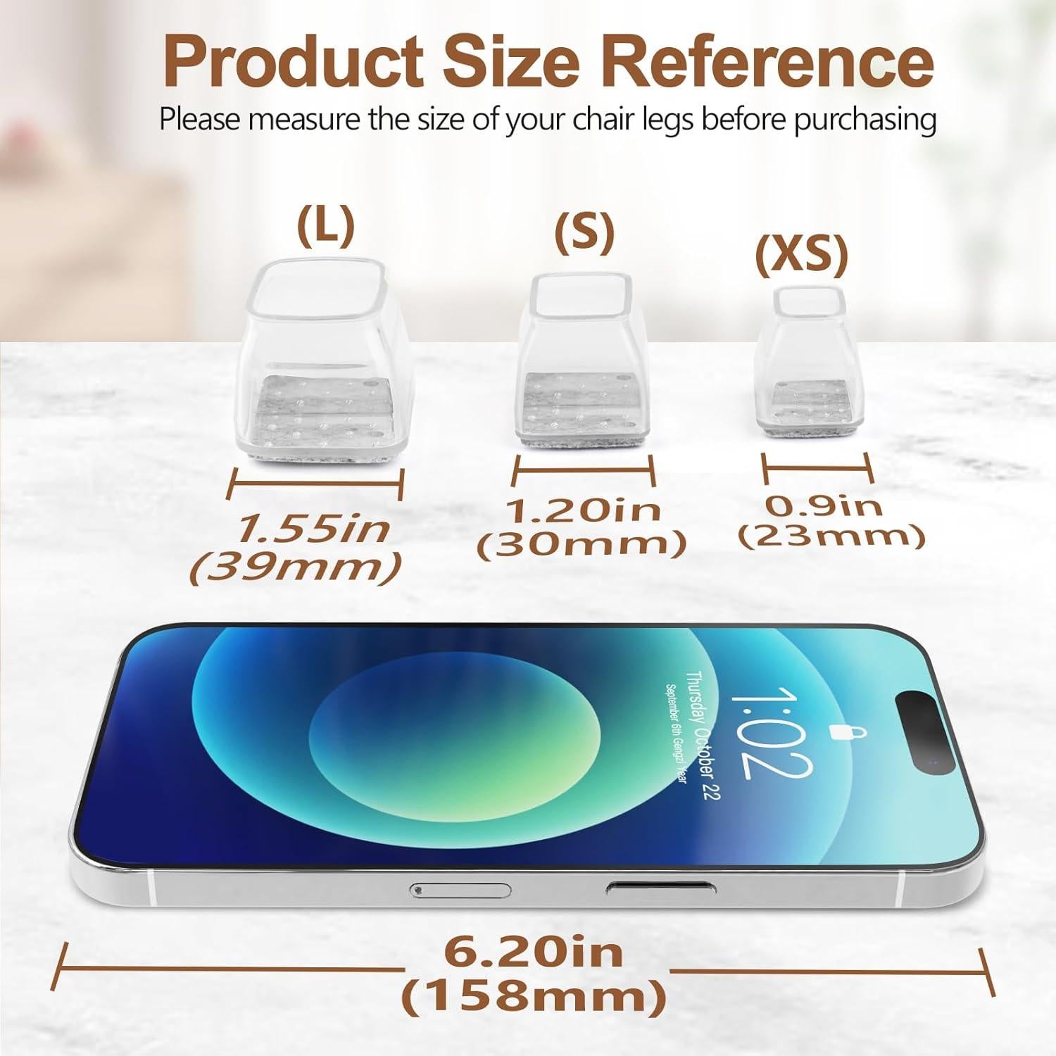 BAIPOK 36 Protectores de Suelo para Patas de Sillas Cuadradas